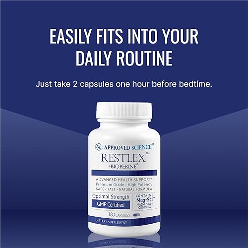 Miniatura 9 de Approved Science Restlex - 420 mg Mezcla de glicinato de magnesio, L-teanina 200 mg - 360 Cápsulas - 2 Botellas