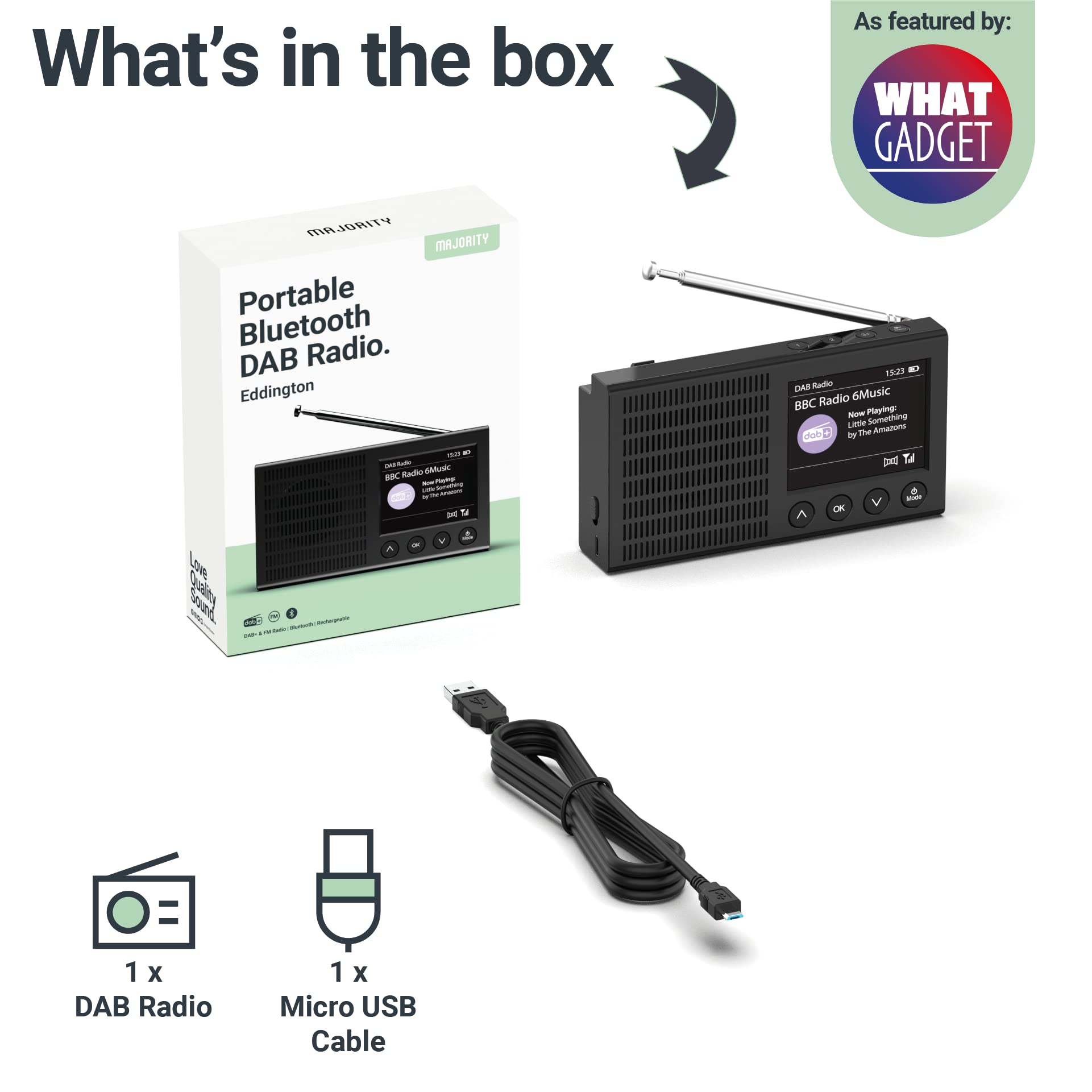 Buy Portable DAB Radio with Bluetooth DAB/DAB+ & FM Radio with