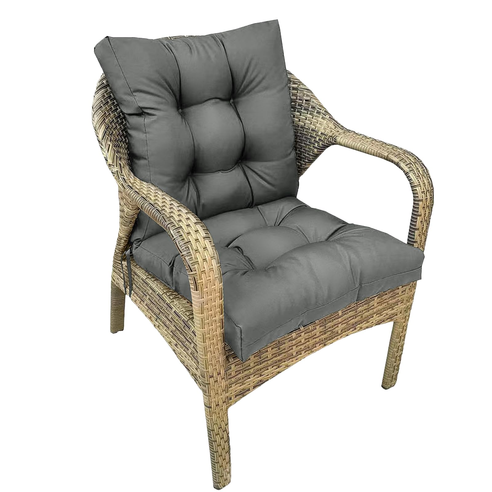 UUluhao Outdoor Indoor Wicker Chair Cushion Waterproof Non Slip Patio Cushions for Outdoor Furniture,Thicken Chair Seat Pad Dark Grey 41.7"*20.8"*3.9" — image 1