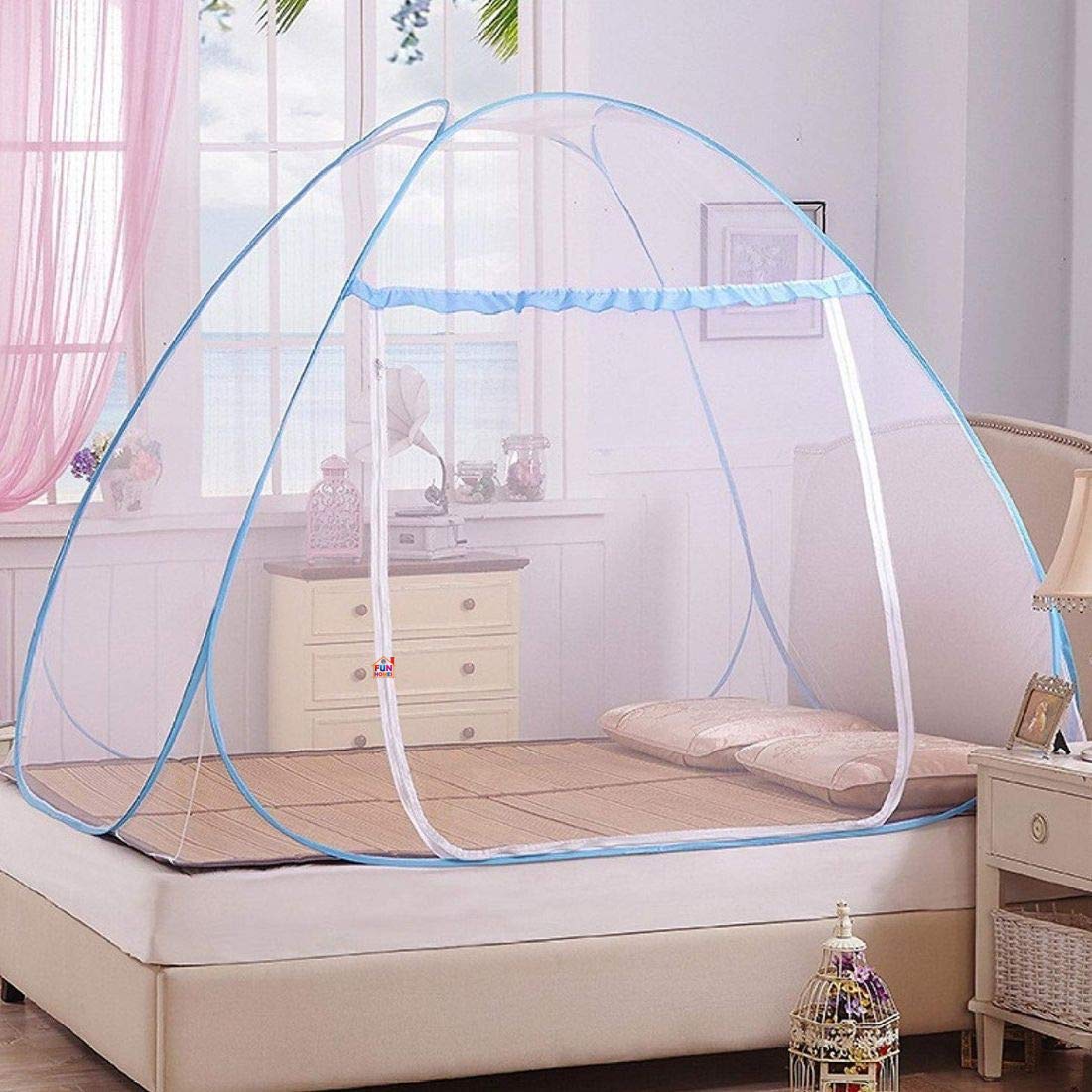 Fun Homes Polyester Foldable Mosquito Net Tent,Double Bed, Queen Size, 6.5 Ft X 5.5 Ft (Blue), (Model: F_26_FUNHOME016879), Full (B08XBLPT5G) Amazon Price History, Amazon Price Tracker