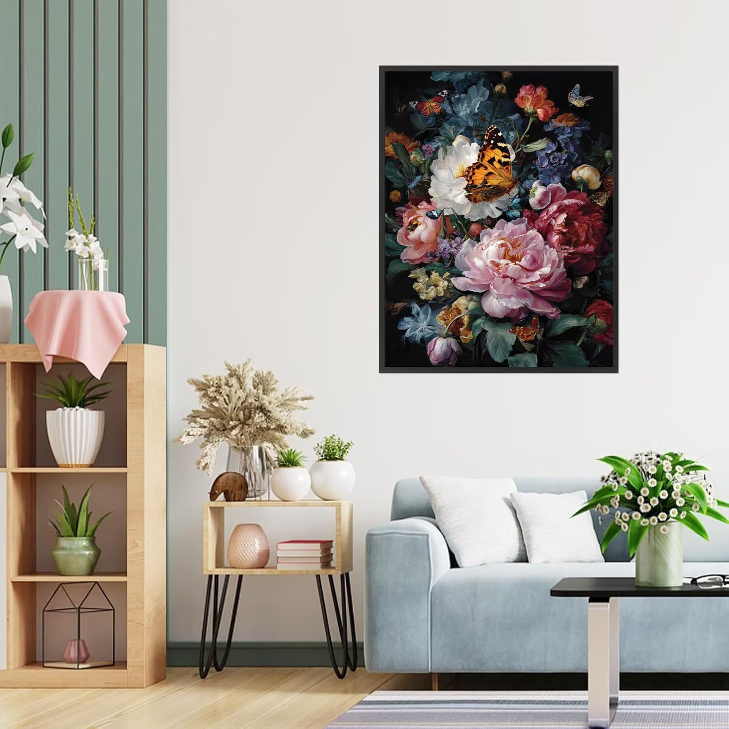 Dipingere con i Numeri Adulti Fiori, farfalla Dipingere con i Numeri Bambini DIY Kit, Set Premium con Pennelli, Decorazione Casa & Creativo Regalo, Attività di Tempo libero 90x120cm z-161