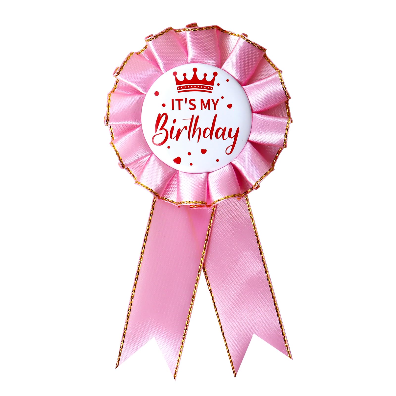 It's My Birthday Badge Pin Pink Birthday Ribbon Pin for Women and Men White &amp;Black Happy Birthday Brooch Pins Party Decorations Gifts