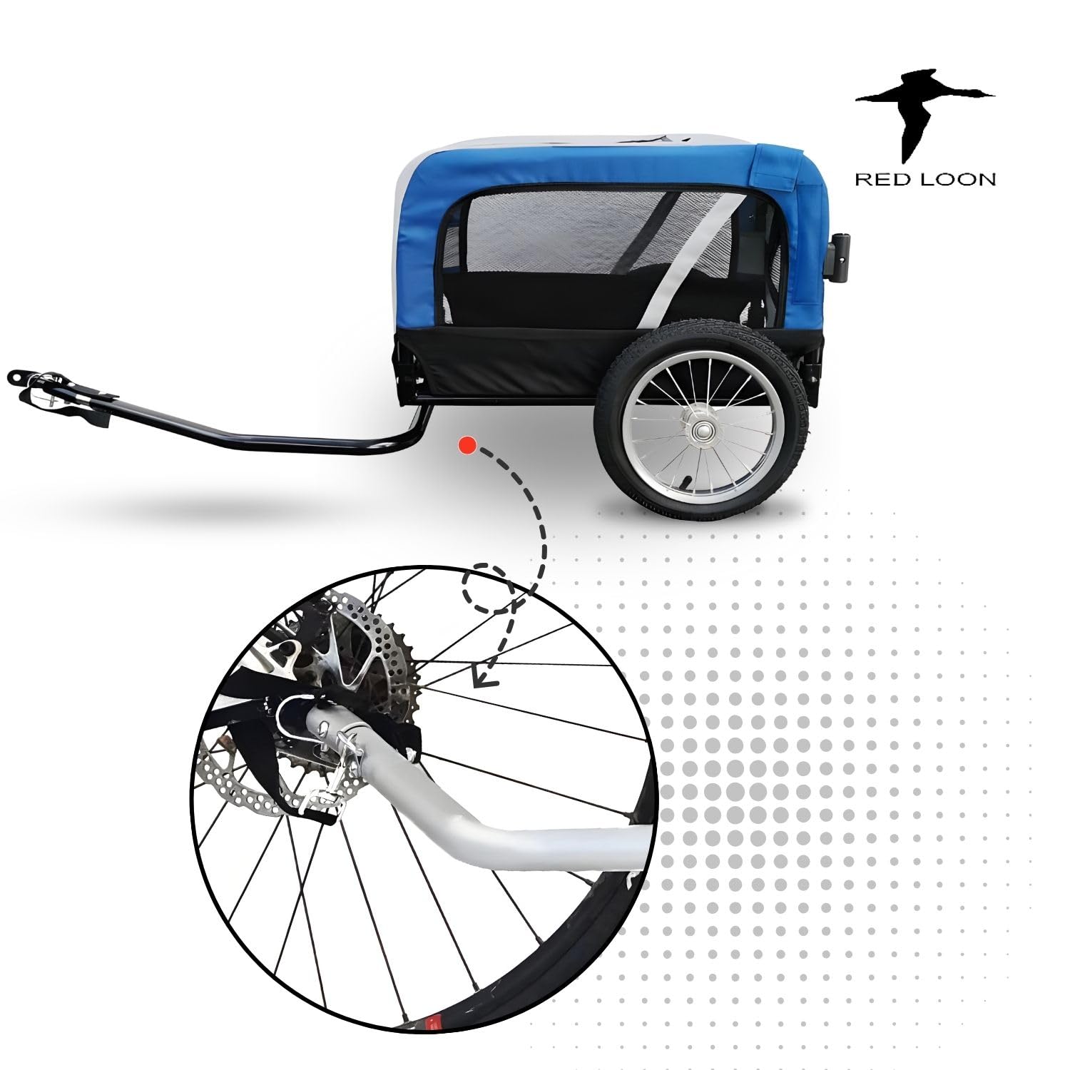 Hundeanhänger 2in1 Fahrradanhänger Hundetransporter - Red Loon Mini Anhänger & Jogger/Buggy blau - Radanhänger Fahrrad Transporter Hundebuggy - inkl. Fahne
