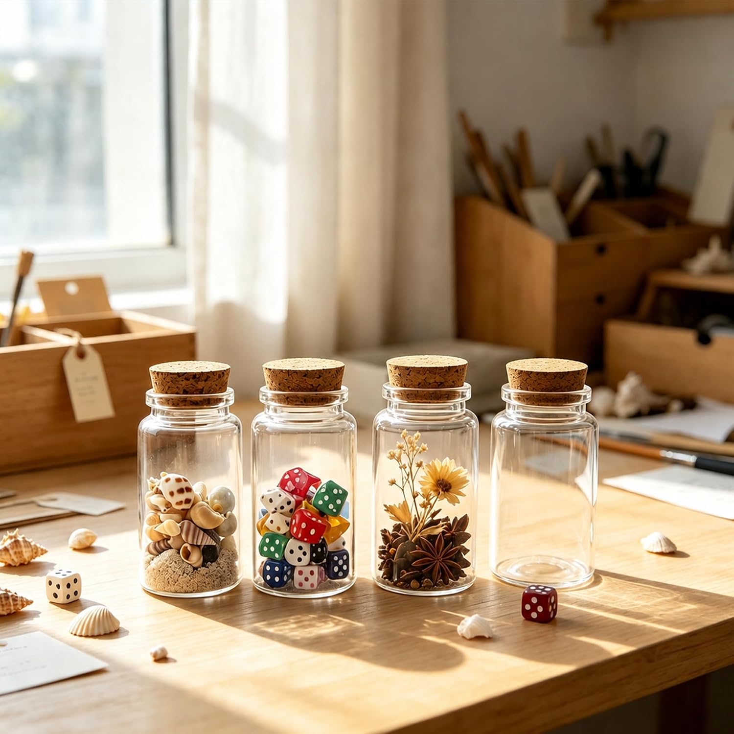 100ml Glass Bottle With Cork - 4pcs Small Spell Jars With Cork Lids