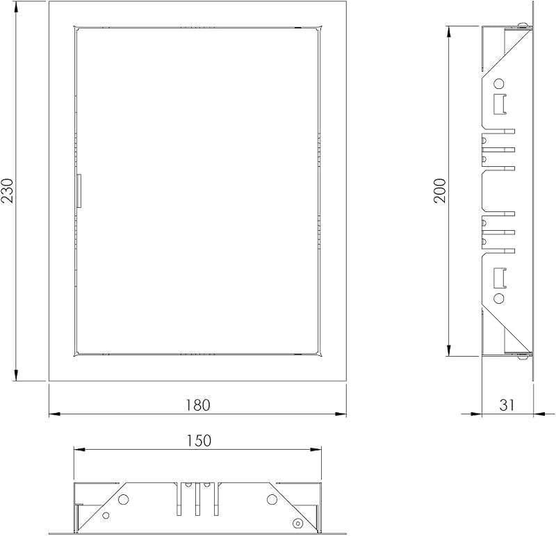 EUROPLAST Fém Inspekciós Ajtó 200x150mm Galvanizált Acél Fehér