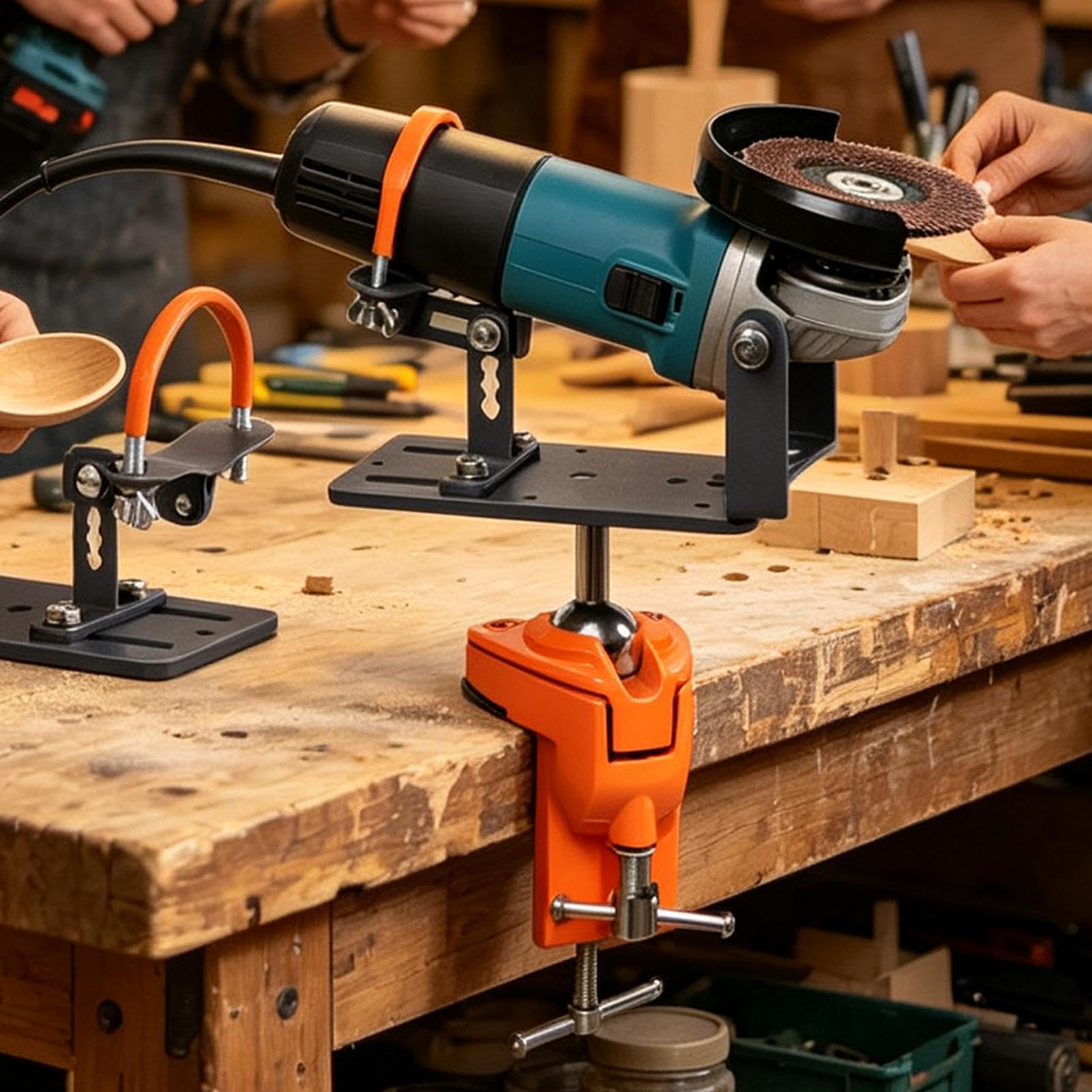 Soporte de amoladora angular ajustable de 360 grados para máquina pulidora