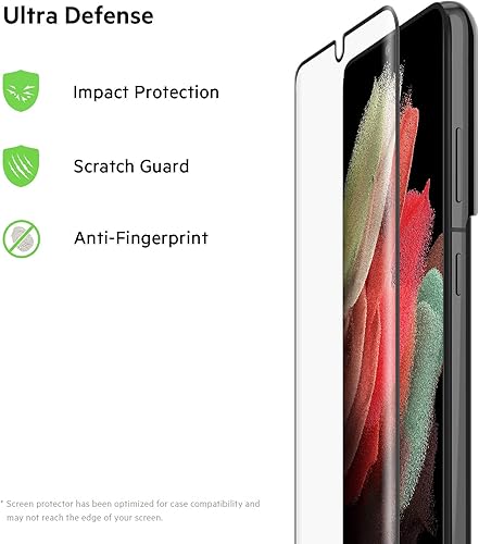 Miniatura 2 de Belkin ScreenForce - Protector de pantalla templado para Galaxy S21 Ultra, compatible con funda y fácil aplicación
