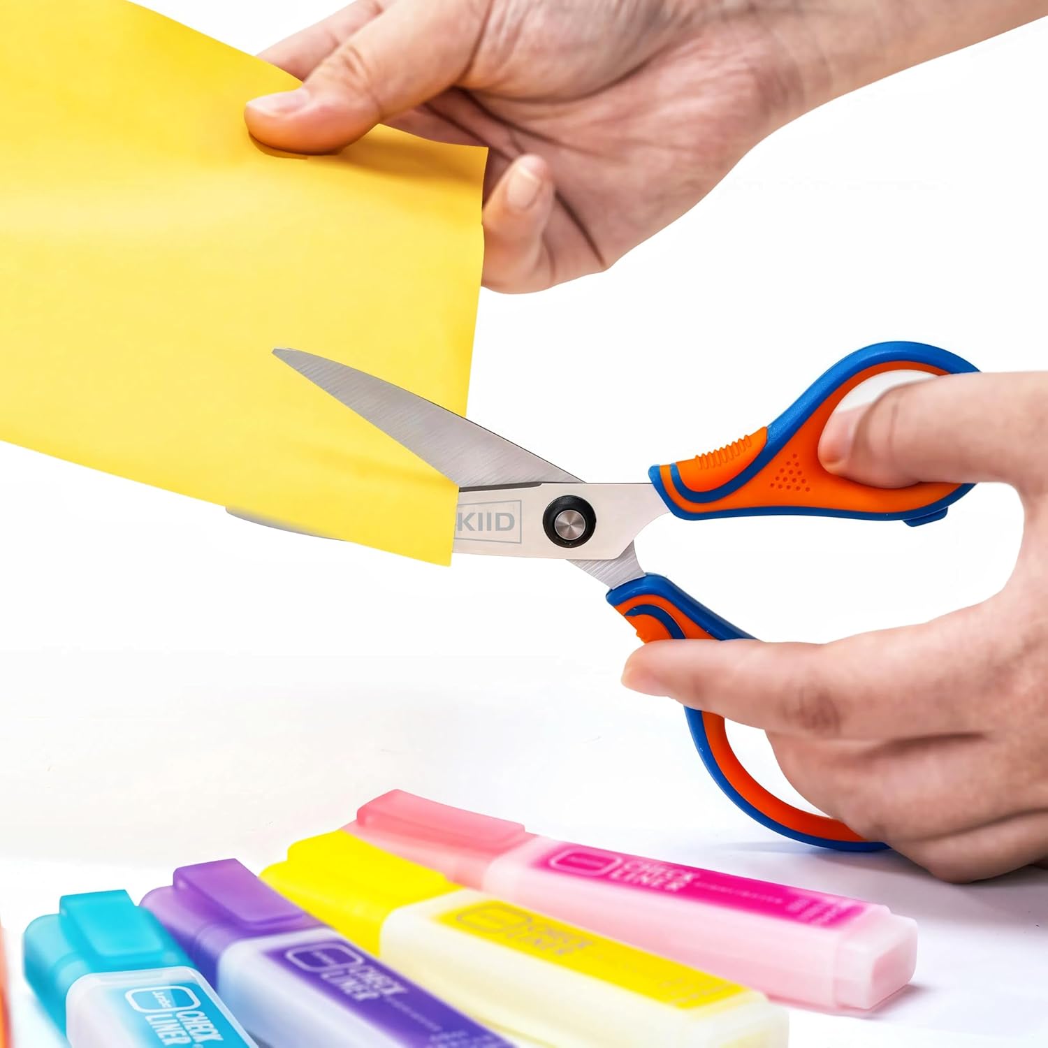 6.5-Inch Kids Scissors for Ages 8-12,pointed tip child scissors, Three Color Handles, Craft Cutting Tool