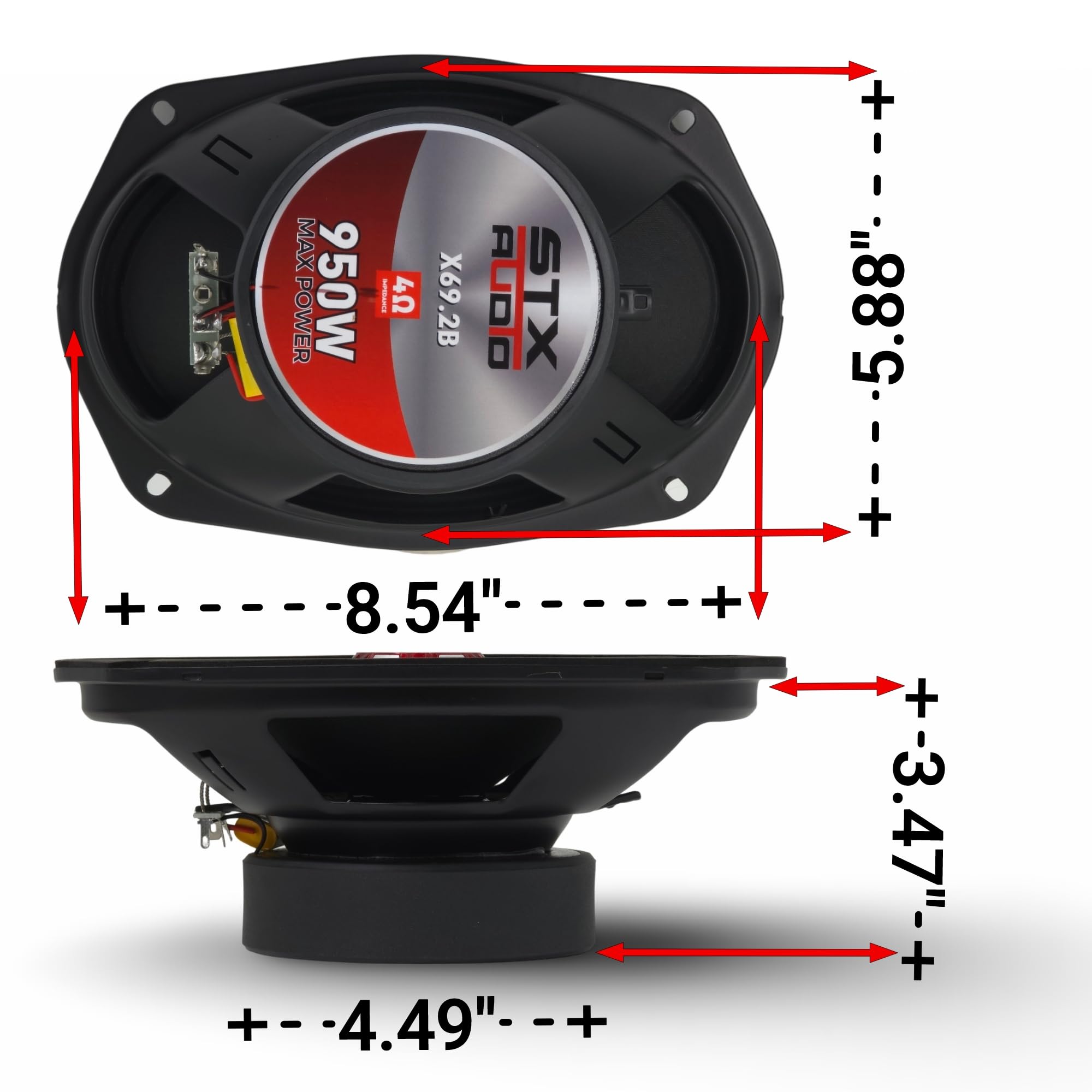 Amazon.com: STX Audio X69.2R 6x9 Midrange Speaker, 950 Watts Max