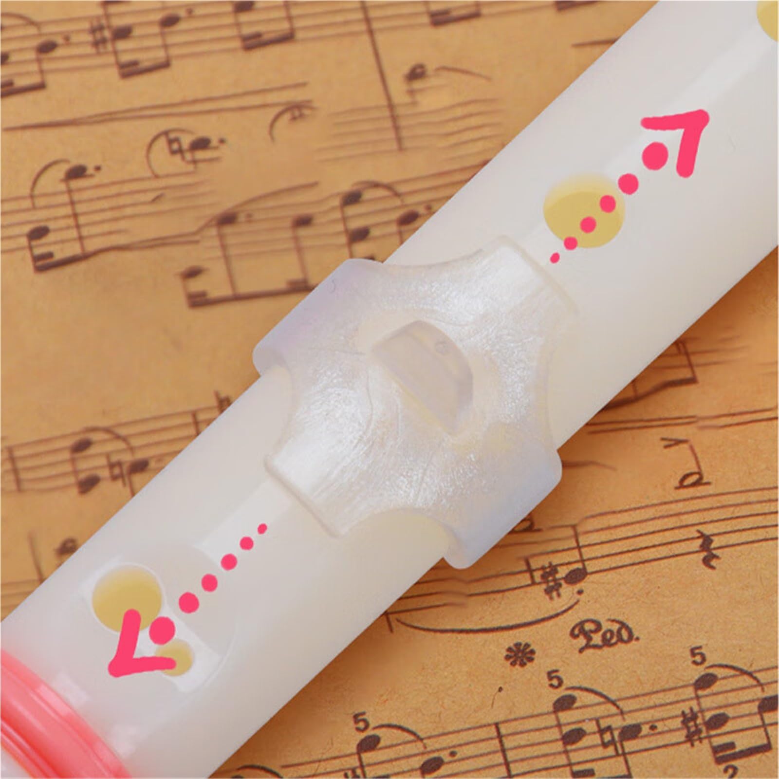 Flet Prosty Sopranowy 8-otworowy (palcowanie Angielskie) Profesjonalny Instrument Dęty Flety Proste Dla Początkujących(Pink)