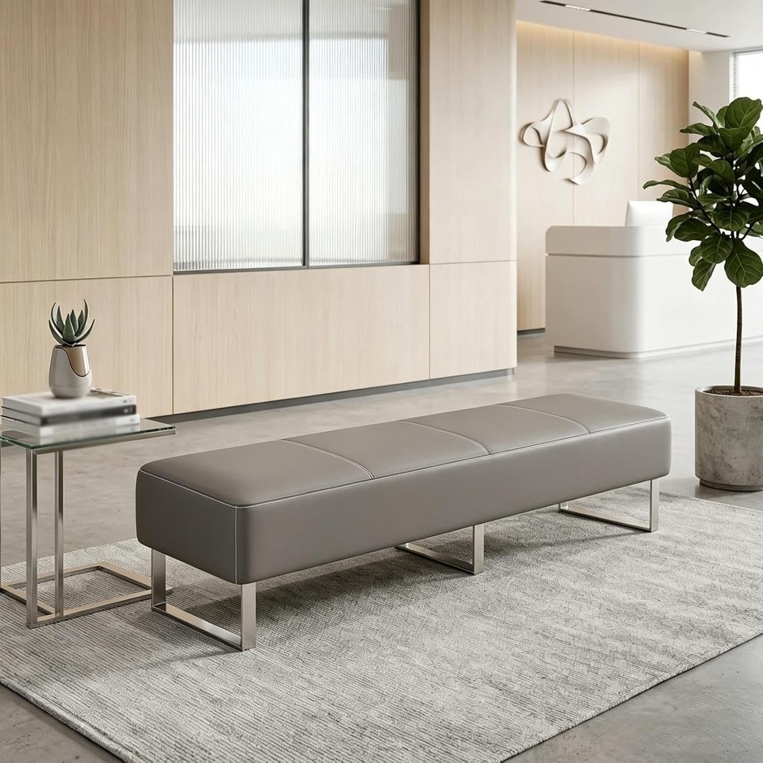 Modern Reception Lounge Bench, Comfortable Office Guest Bench Seating
