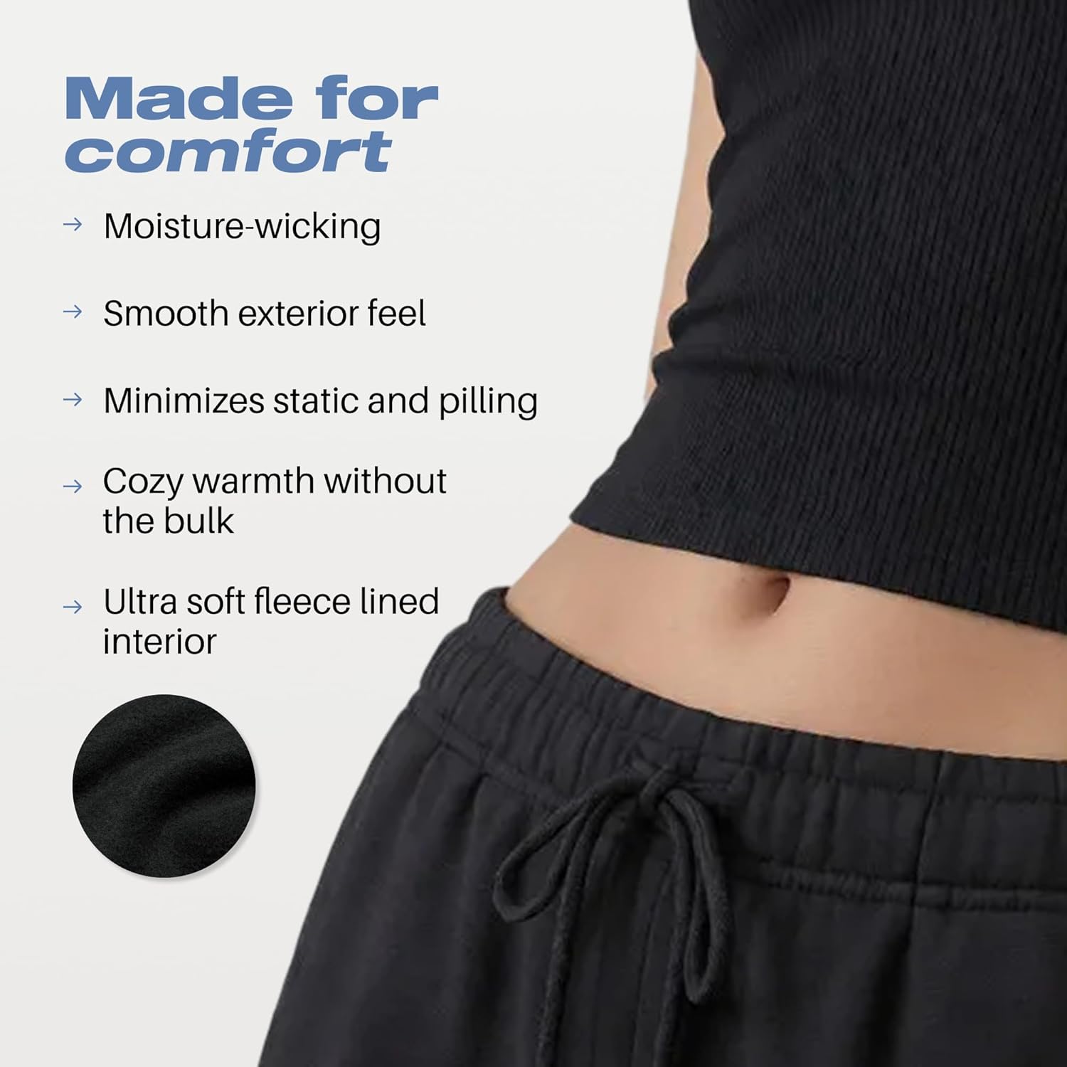 Common Stitch 3 Pack Straight Leg Fleece Lounge Sweatpants for Women — Deep Pockets, Relaxed Fit, Elastic Drawstring Waist