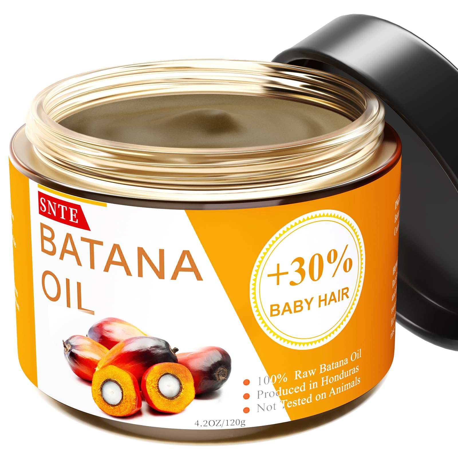 Samnyte Raw Batana Oil for Hair Growth: 100% Pure - SNTE Batana Oil from Honduras Unrefined Promotes Hair thickness for Men & Women 4.2 OZ, Brown