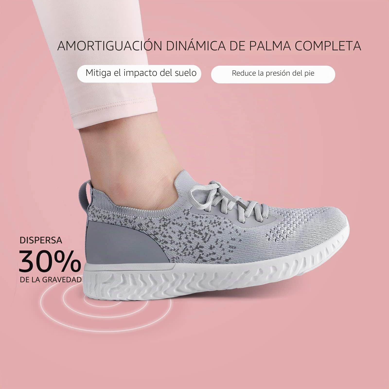 HKR Zapatillas Deportivas Mujer Cómodo Zapatos Ligero Slip-on Malla Casual Tenis Transpirable para Andar Correr Caminar