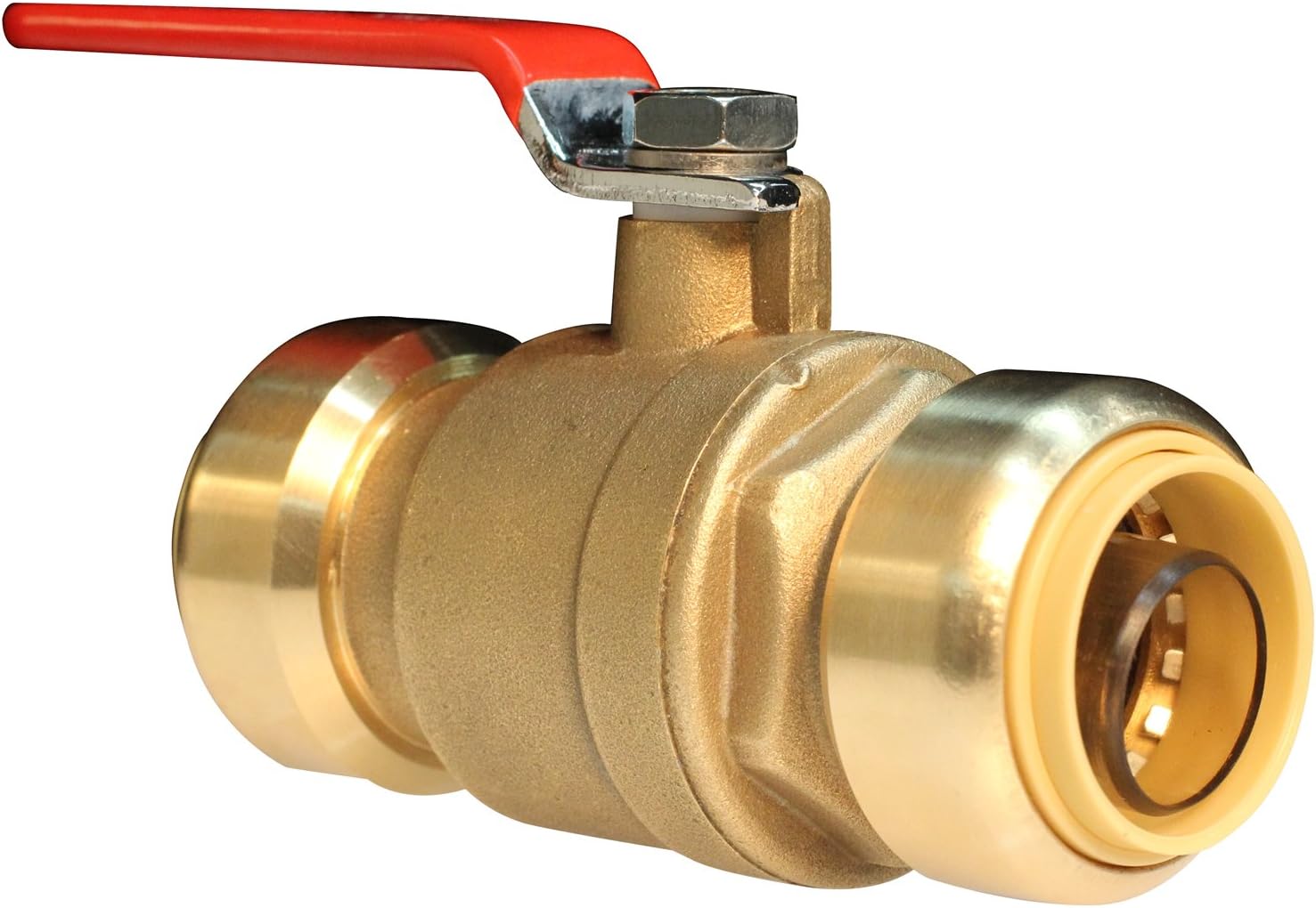 Push Connect PC-LF912 1/2-Inch Push by 1/2-Inch Push, Lead Free Brass Push Fit Full Port Ball Valve