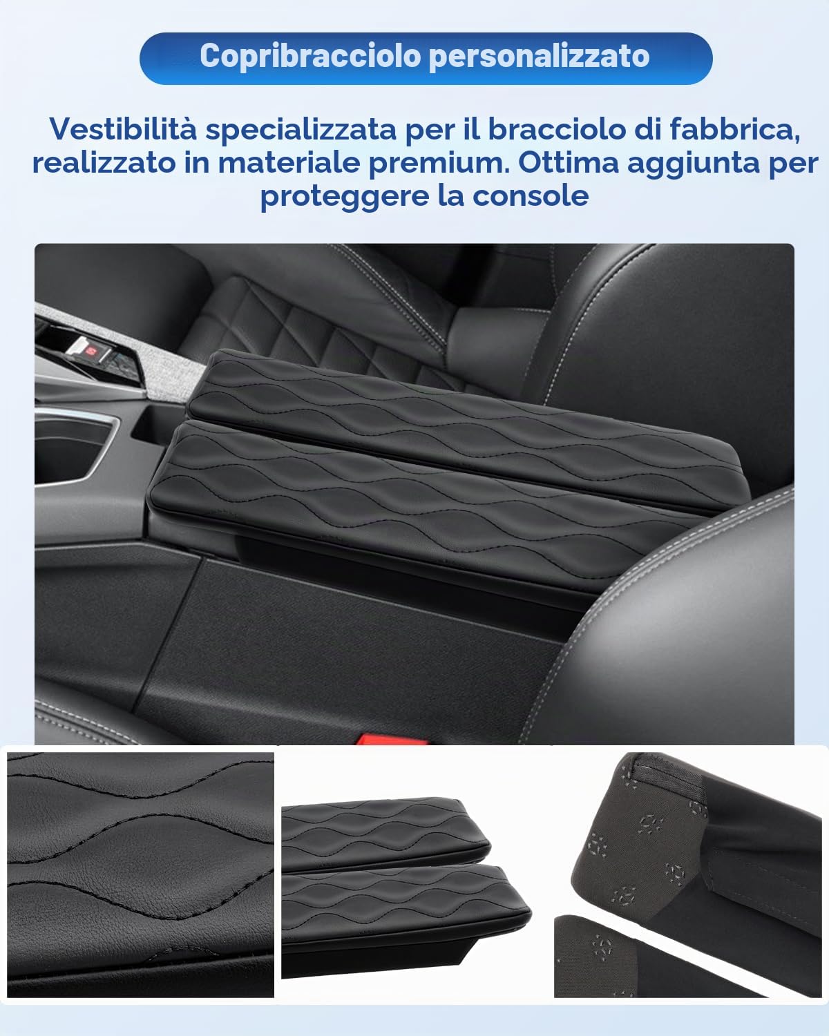 CDEFG Compatibile con Peugeot 3008 5008 E-3008/E-5008 2024 2025 Bracciolo Centrale Copertura per Console Centrale Similpelle Braccioli Cover Auto E3008 GT Line Accessori (Spugna ispessita)
