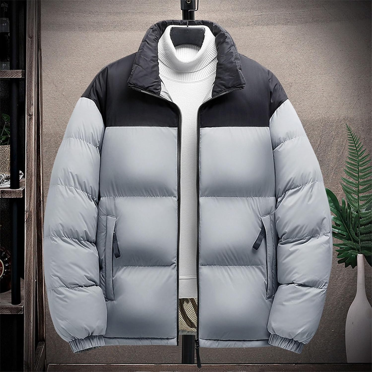 [JUJUGEN] スタンドカラー 男女兼用 ヒーティングダウンベスト 秋冬 ヒートテック ナイロンジャケット 単独スイッチ USB