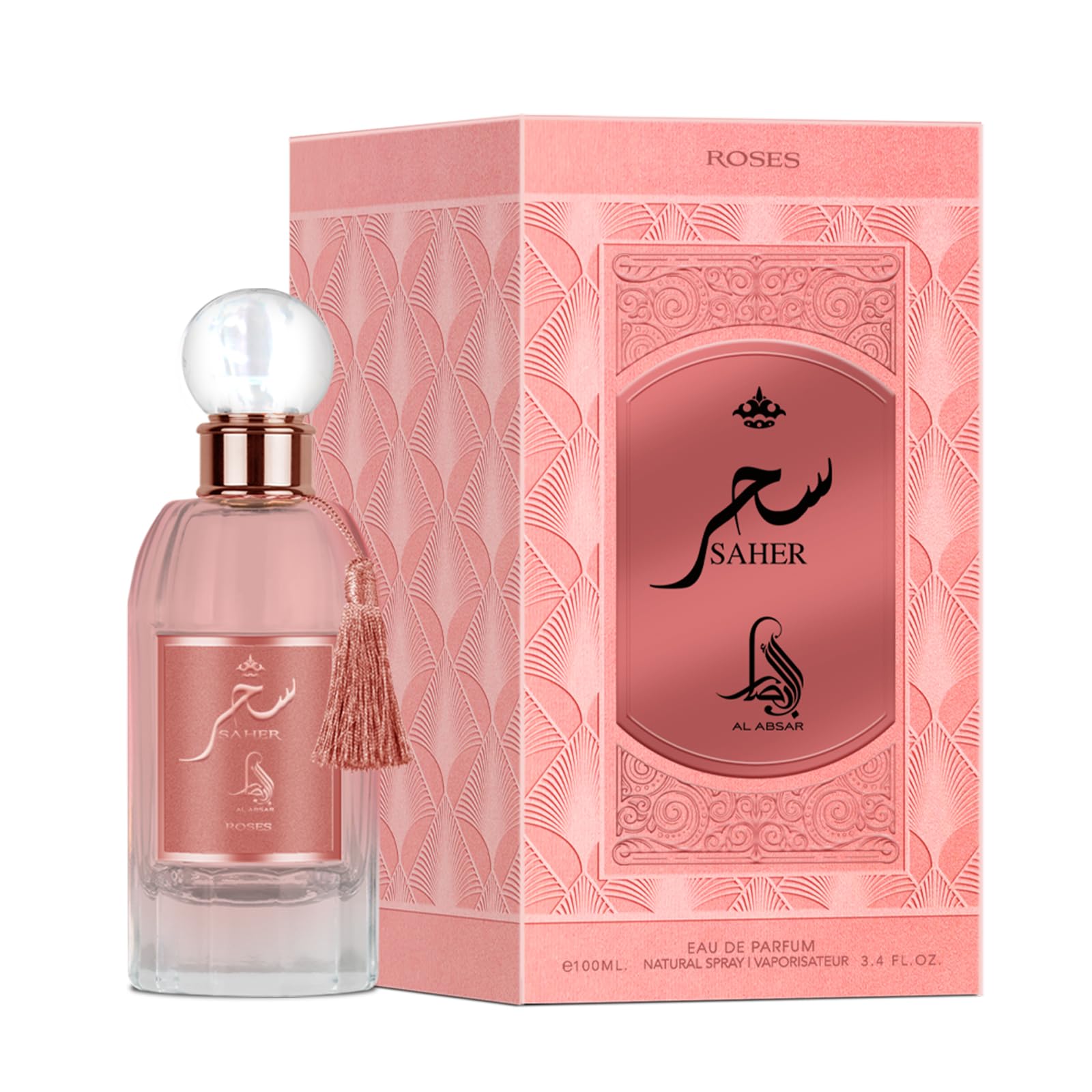 Al Absar Saher Rose Perfume for Women 100ML – EDP - Elegant Floral Fragrance with Lemon, Jasmine, Rose, Vanilla & Musk – Luxurious Long-Lasting Scent in Pink Velvet Box