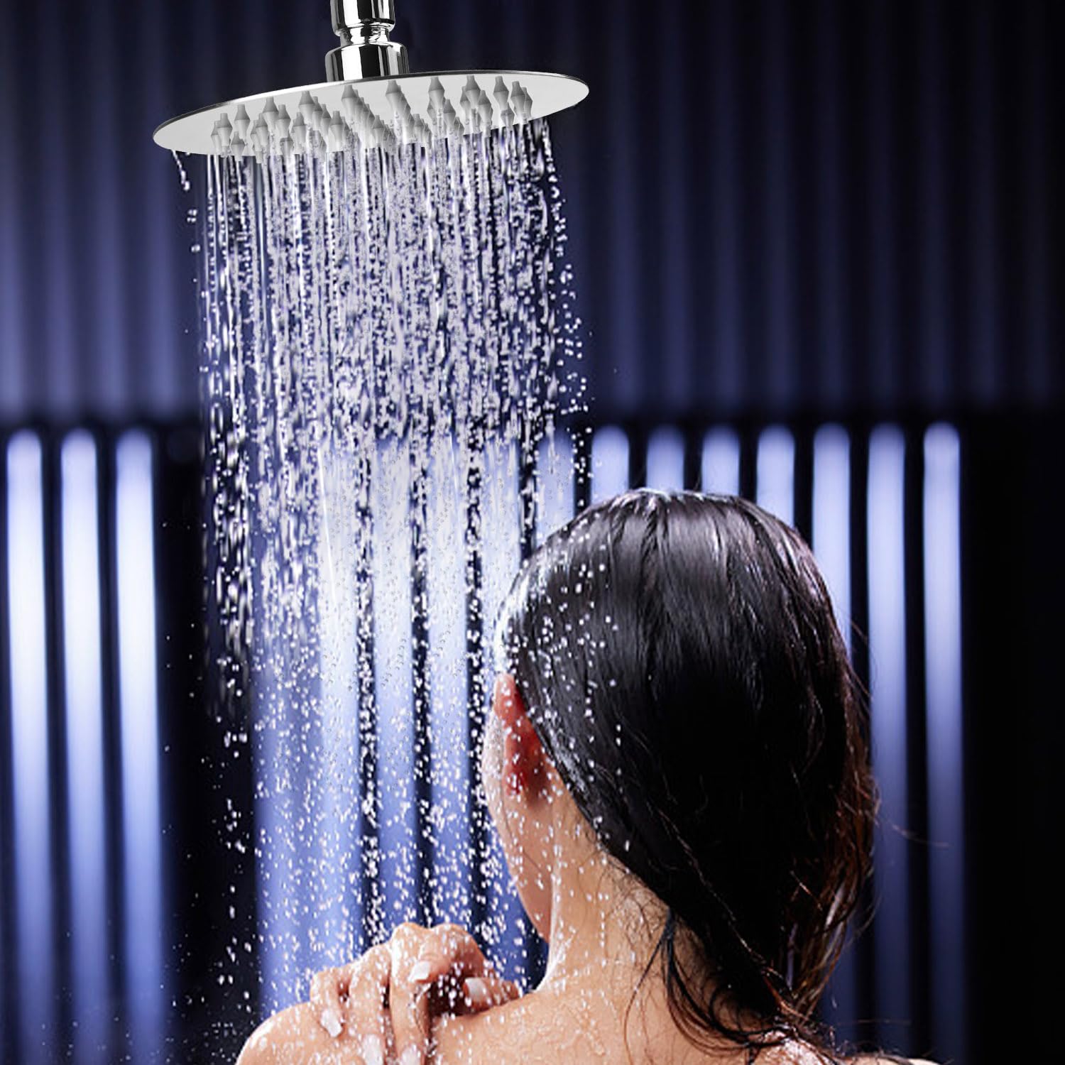 Soffione Doccia Alta Pressione In Acciaio Inox - 15cm, Filettatura 1/2", Per Montaggio A Soffitto - Foto 6