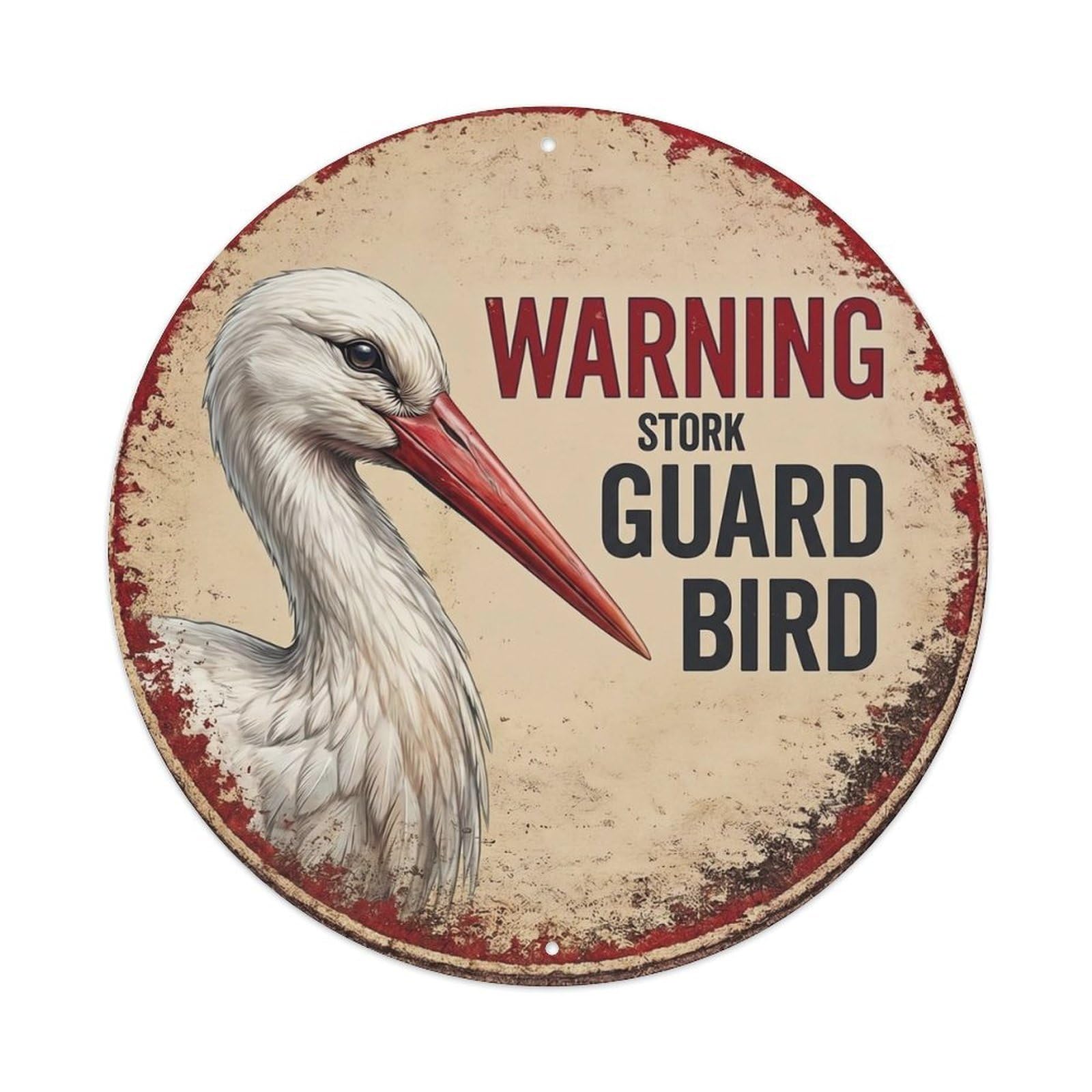 Tgrcjimh Style Metal Tin Sign Vintage Warning Stork