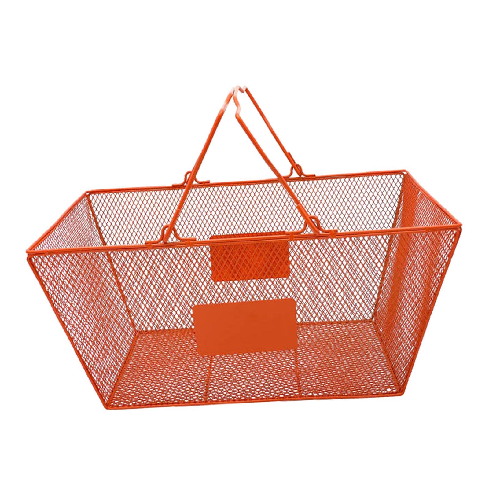 Tragbarer Draht Einkaufskorb mit Ergonomischen Griffen, Orange