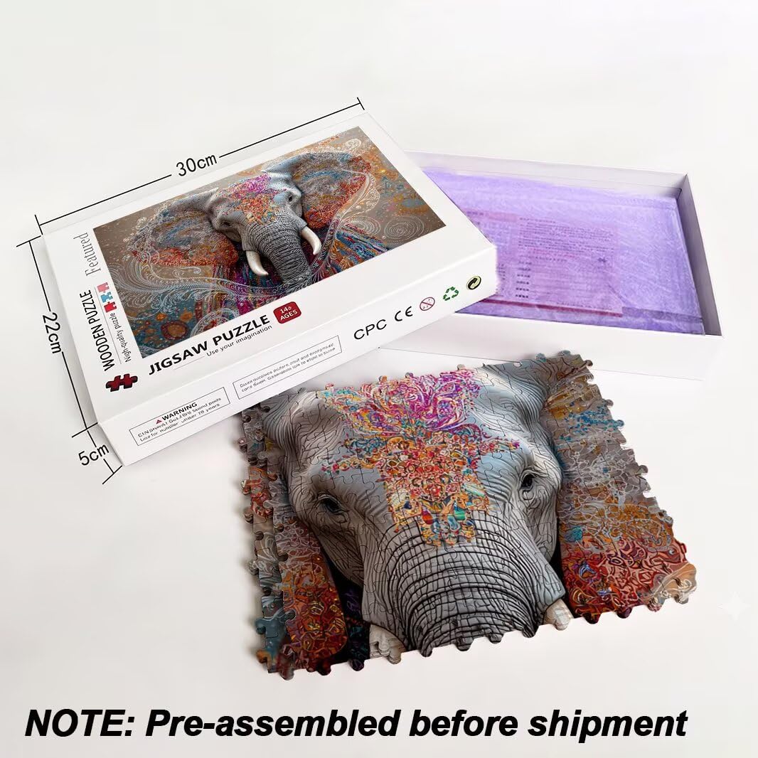 Puzzle 1500 Pezzi, Puzzle Elefante per Adulti, 87x57cm, Compact Box -4448