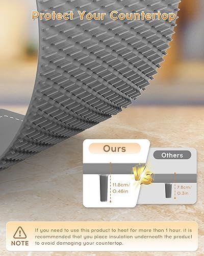 Miniatura 7 de Tapete de calentamiento para alimentos, extra grande, 36 x 16 pulgadas, 580 W, calentador de alimentos para bufé, tapete de calentamiento de