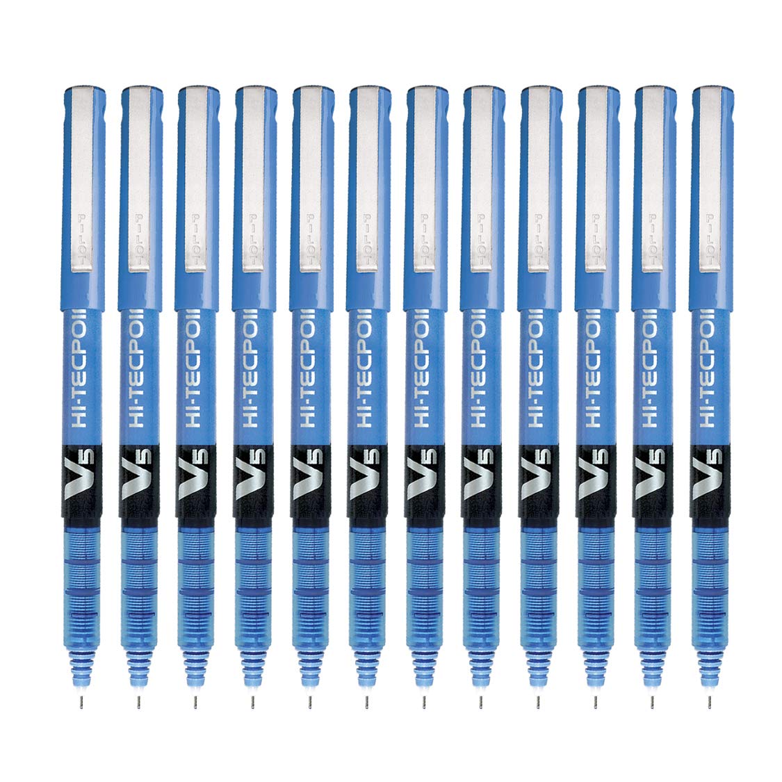 Hi-Tecpoint V5 Pen, Blue (Pack of 12)