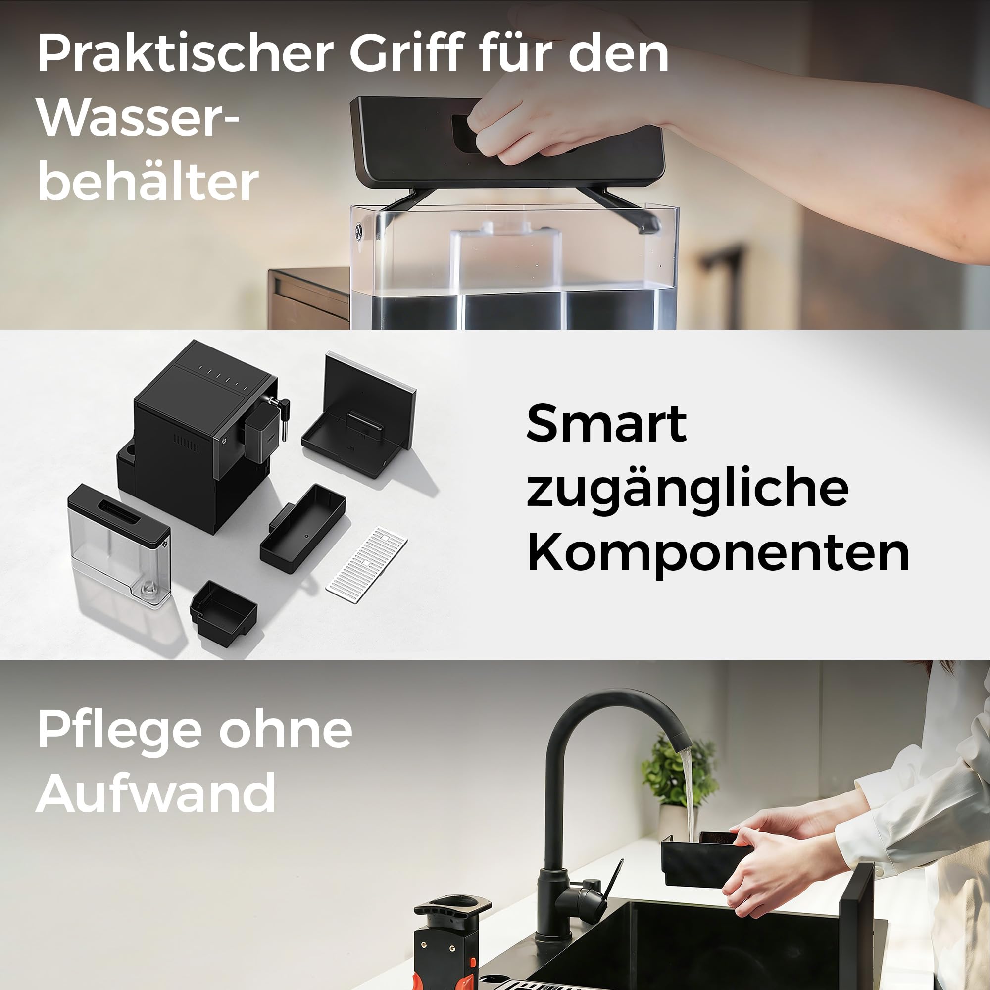 Haier Kaffeevollautomat klein mit Mahlwerk | 6 Kaffeespezialitäten | Kaffeemaschine Bohnen mit Milchdüse, 5 Mahlstufen, Auto-Reinigung, perfekt für kleine Küchen, Camping, kompakt