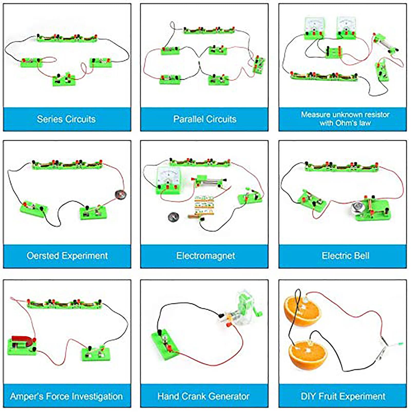 Physik Experimentierkästen STEM Elektronik Baukasten für Kinder,Elektrizität und Magnetismus Experiment Bildung Kits für Kinder, Junior, Senior High School Schüler Elektromagnetismus und Exploration