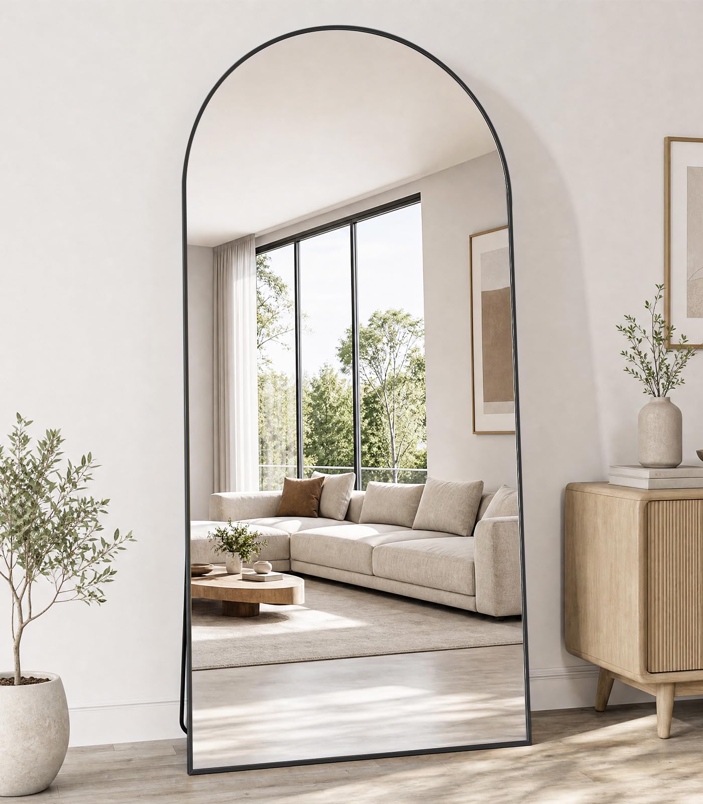 Koonmi 71x28 Arched Full Length Mirror, Floor Mirror with Stand