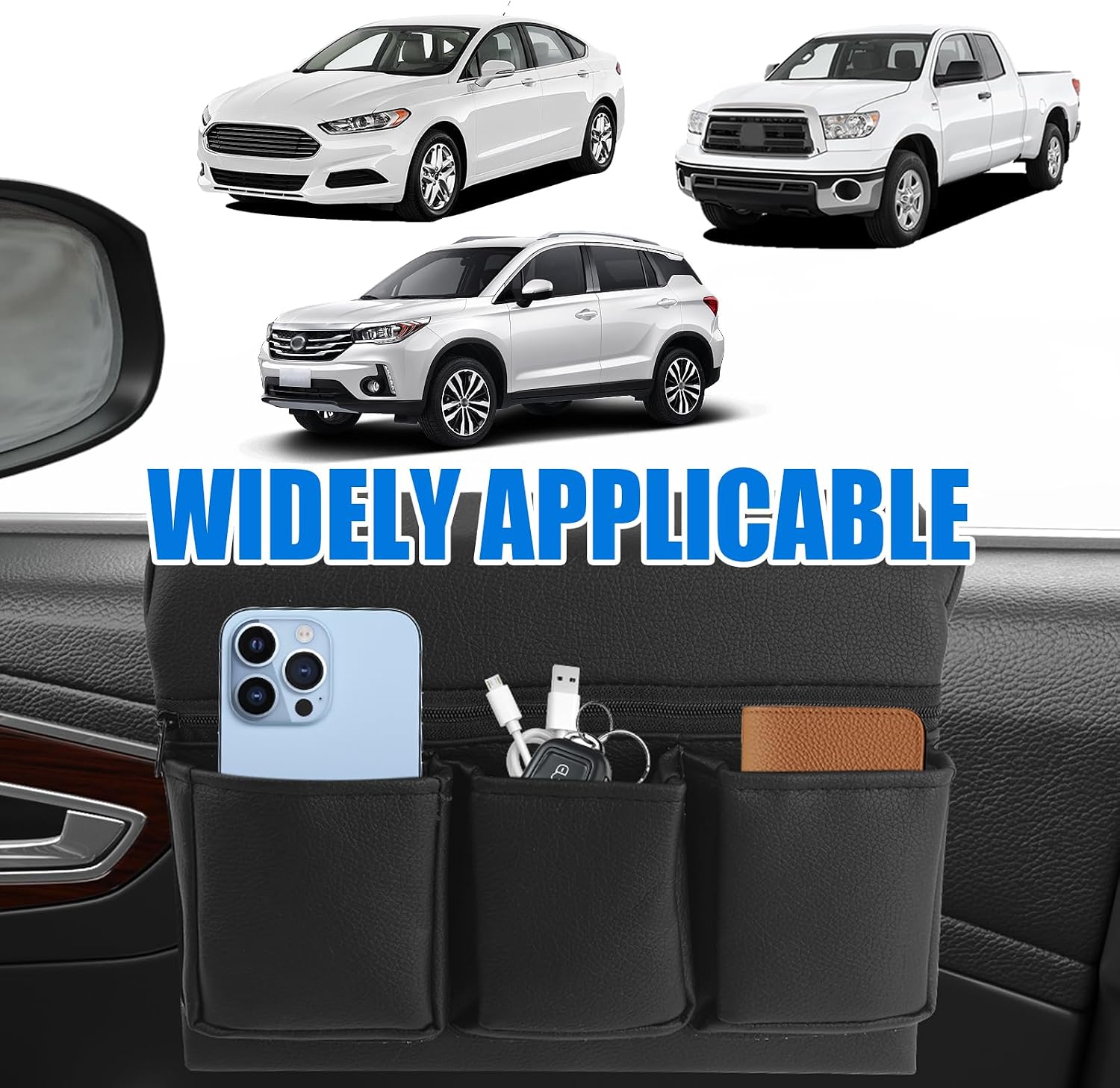 Car Armrest Storage Box for Window,Multi-Function Car Window Armrest Organizer with Multiple Storage Pockets,Arm Rest Organizer Cars Windows for Armrests and Increasing Storages