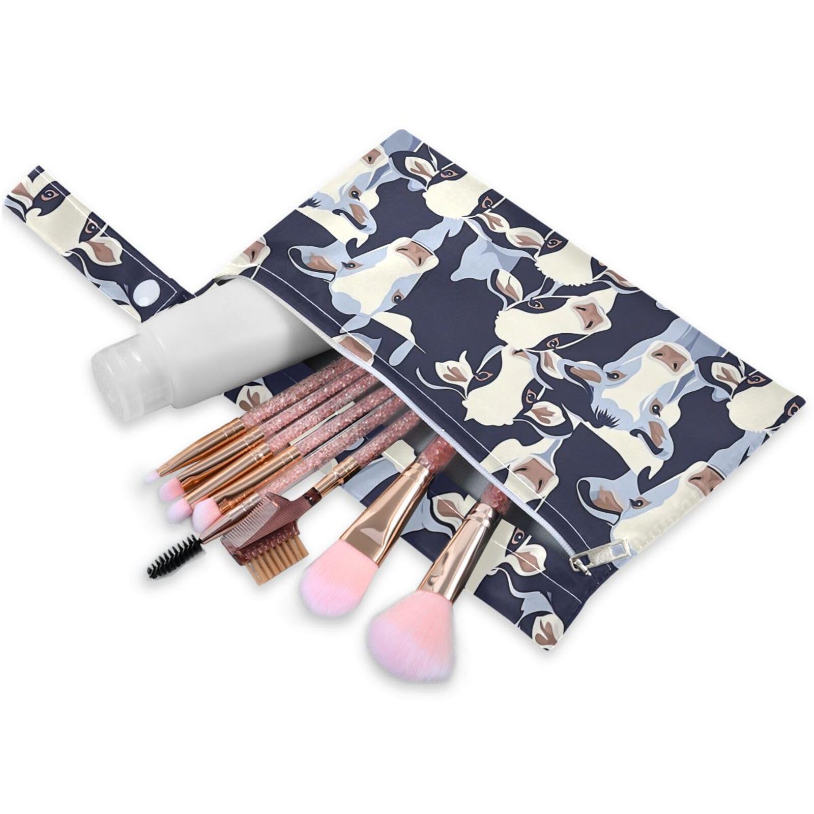 Coikll Wet Dry Bags for Cloth Diaper 2 Pack Waterproof Yoga Gym Bag for Swimsuit Wet Clothes Baby Items-?Cute Cows?