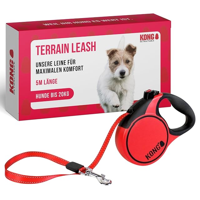 KONG Correas Extensibles Para Perros Terreno De Correa Retráctil Kong Red S (5M / 20 kg)