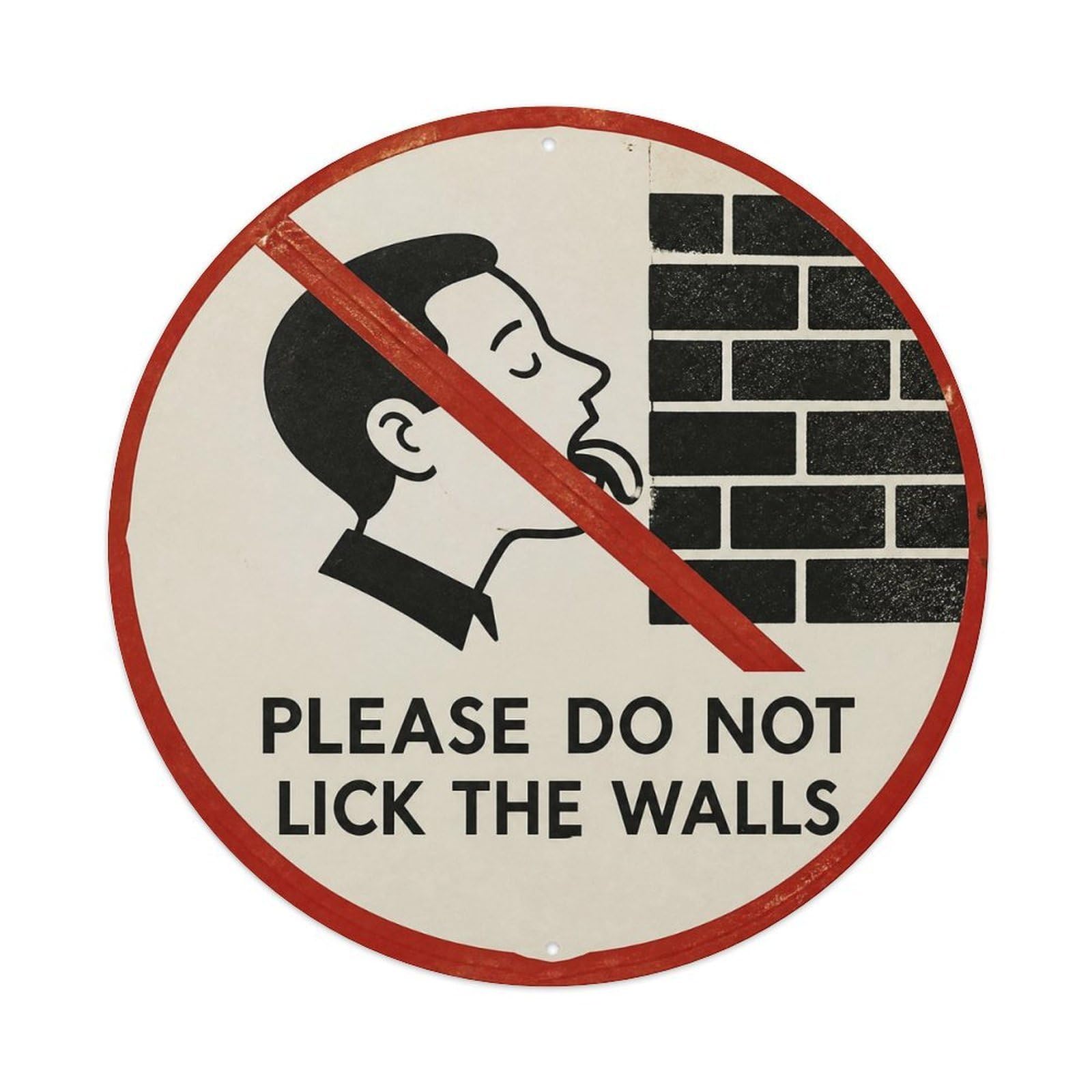 Olyhtr 8X8inch Classic Style Caution Humor Novelty Rules British Heritage Typography Metal Tin Sign