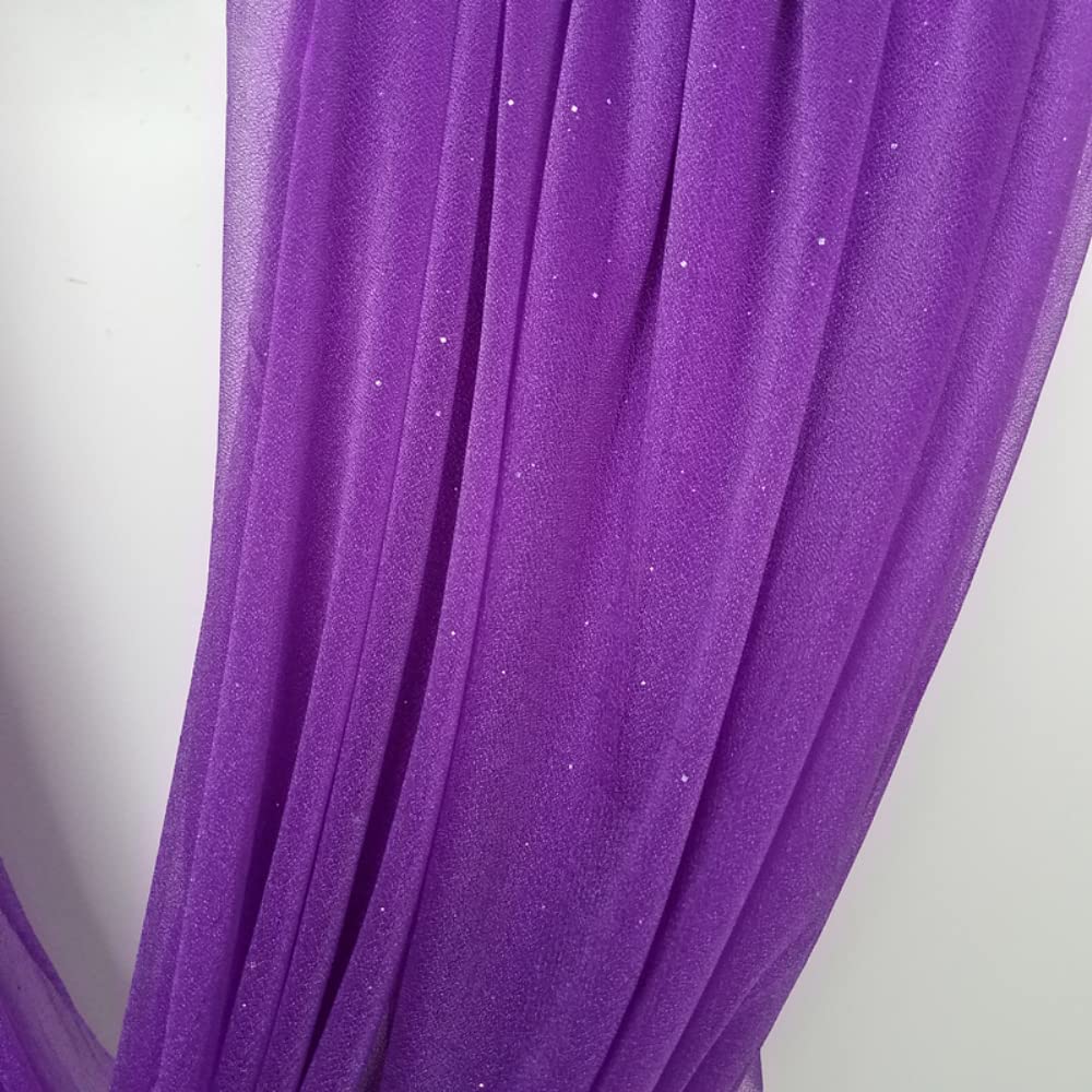 Tessuto In Tulle Arcobaleno Glitterato 100x150 Cm - Colore Viola, Tessuto Di Seta Madreperla, Per Decorazioni Feste, Nozze, Costumi Fai Da Te