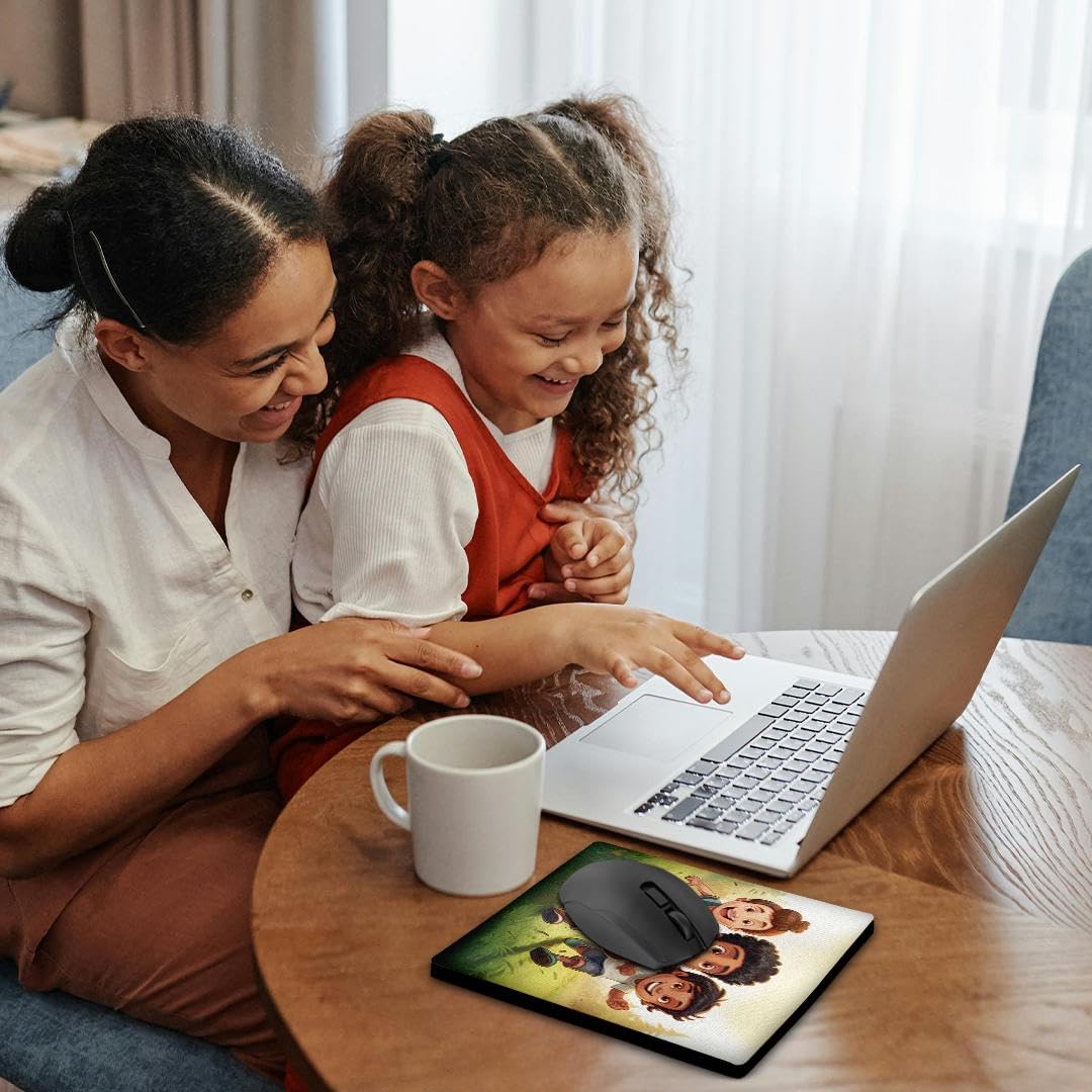 3dRose an Illustration of Three Young Children Running with a Football. - Mouse Pads (mp-384824-1)
