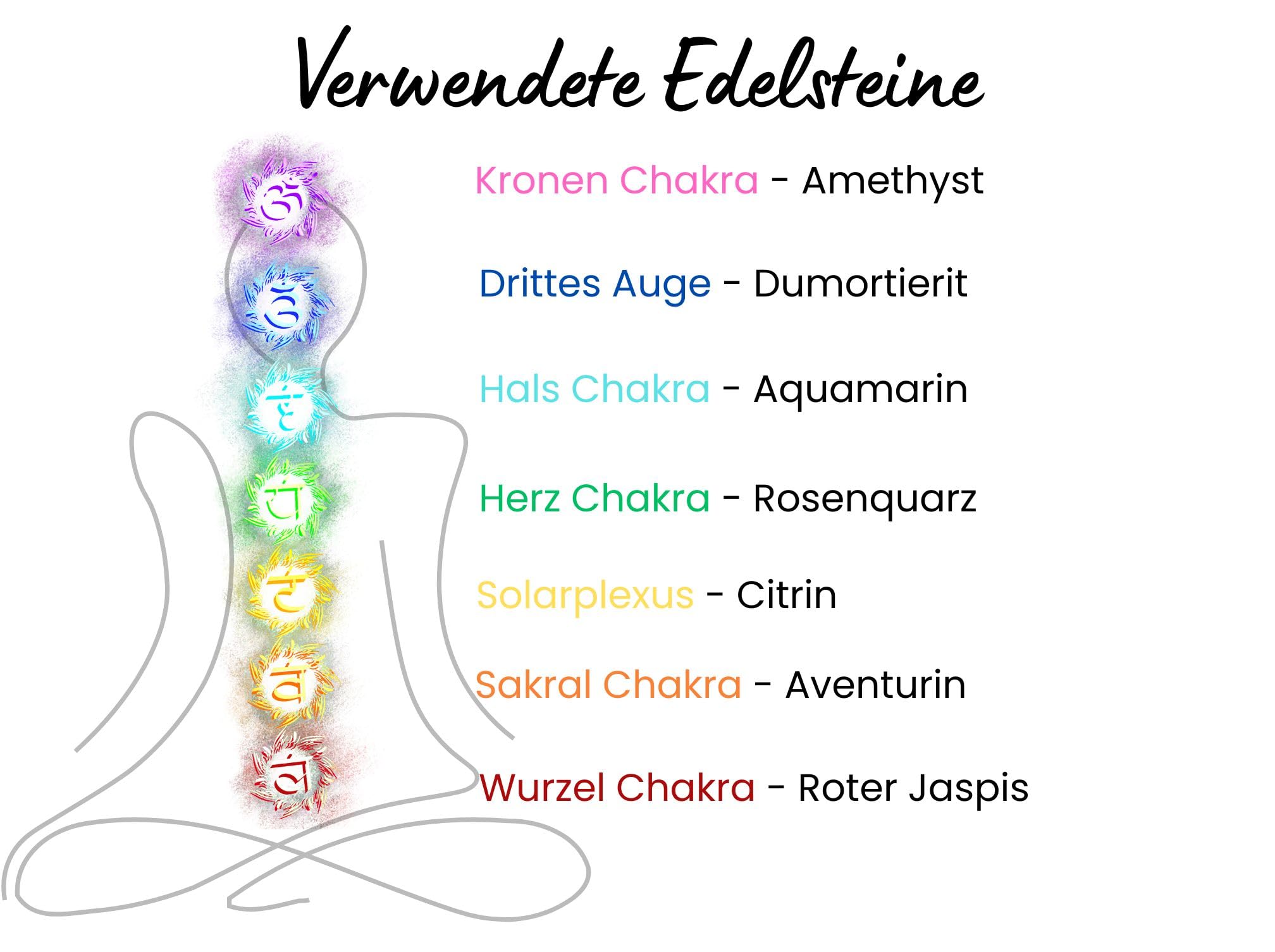 Chakra Armband Handmade mit Edelsteinen und Lava, als Duftarmband verwendbar, personalisierbar für Yoga, Harmonie und innere Ruhe