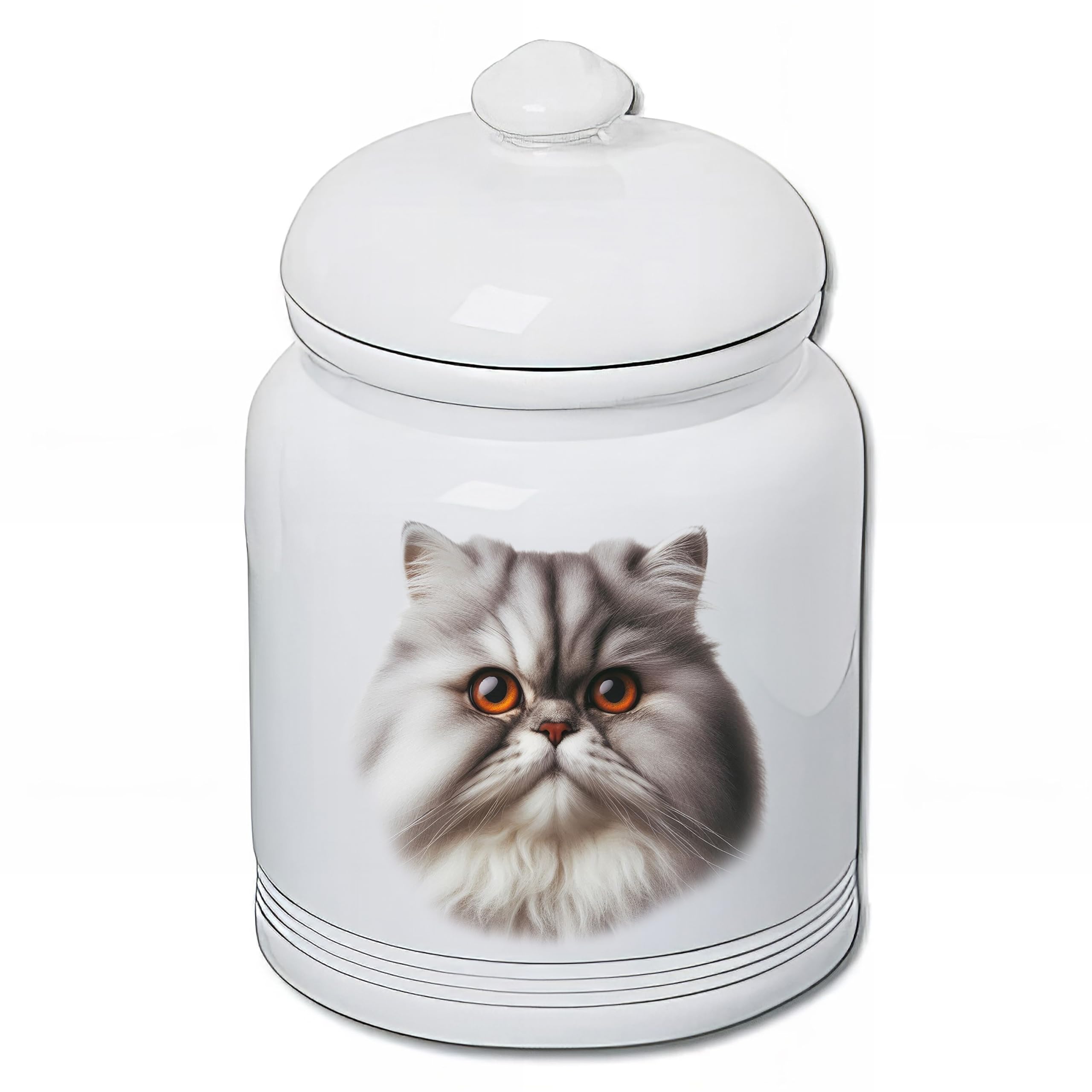 Best of Breed Persian Grey Cat Dog and Cat Ceramic Treat Jar 9