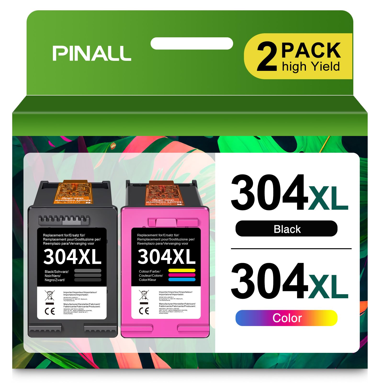 304XL Cartuchos de Tinta Remanufacturado para HP 304 para HP 304 XL Negro y Color Pack con HP Envy 5010 5020 5030 5032 DeskJet 2620 2630 3720 3730(2-Pack) ClimeCo Certified