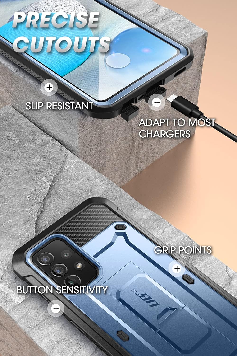 SUPCASE Unicorn Beetle Pro Series Designed for Samsung Galaxy A72 Case, Full-Body Rugged Holster & Kickstand Case with Built-in Screen Protector (Tilt)