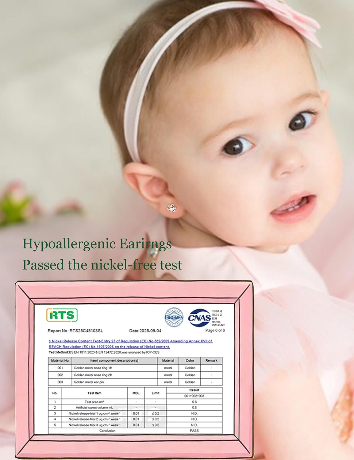 Hypoallergenic 14K Gold Earrings for Girls Women, Toddler Screw Back Baby Earrings for Sensitive Ears Silver Kids Earrings Cute Flower Heart Star Ball Dot Mouse Titanium Flat Back Stud Earring Sets - Image 4