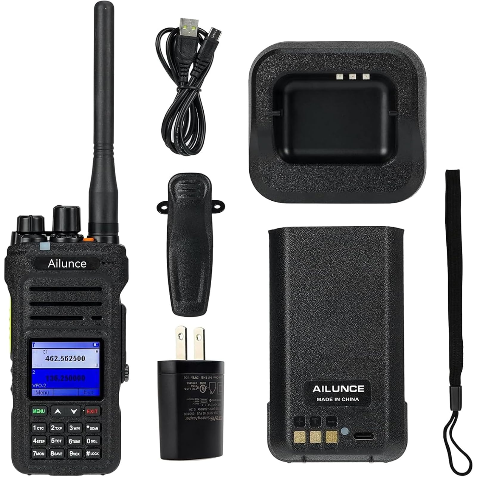Retevis Ailunce HA1G GMRS Radio, Support Chirp, GMRS Handheld Radio with Cable, IP67 Waterproof, NOAA, 2800mAh, Repeater Capable Two Way Radio with USB-C Charging