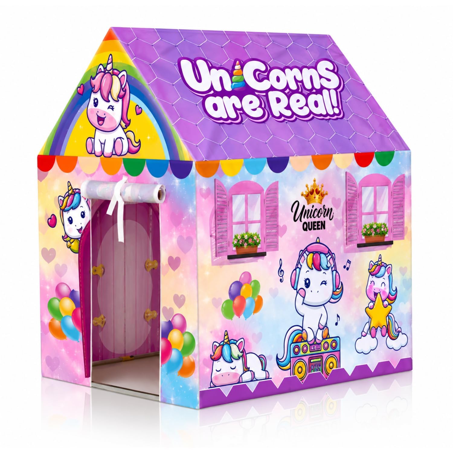 Colorful Kids Play Tent House for Boys & Girls Age 3-10 Years Lightweight Foldable Playhouse Indoor Outdoor Activity Shelter Portable Toy Castle for Bedroom Garden & Travel (Princess Tent House) — Amazon image 6