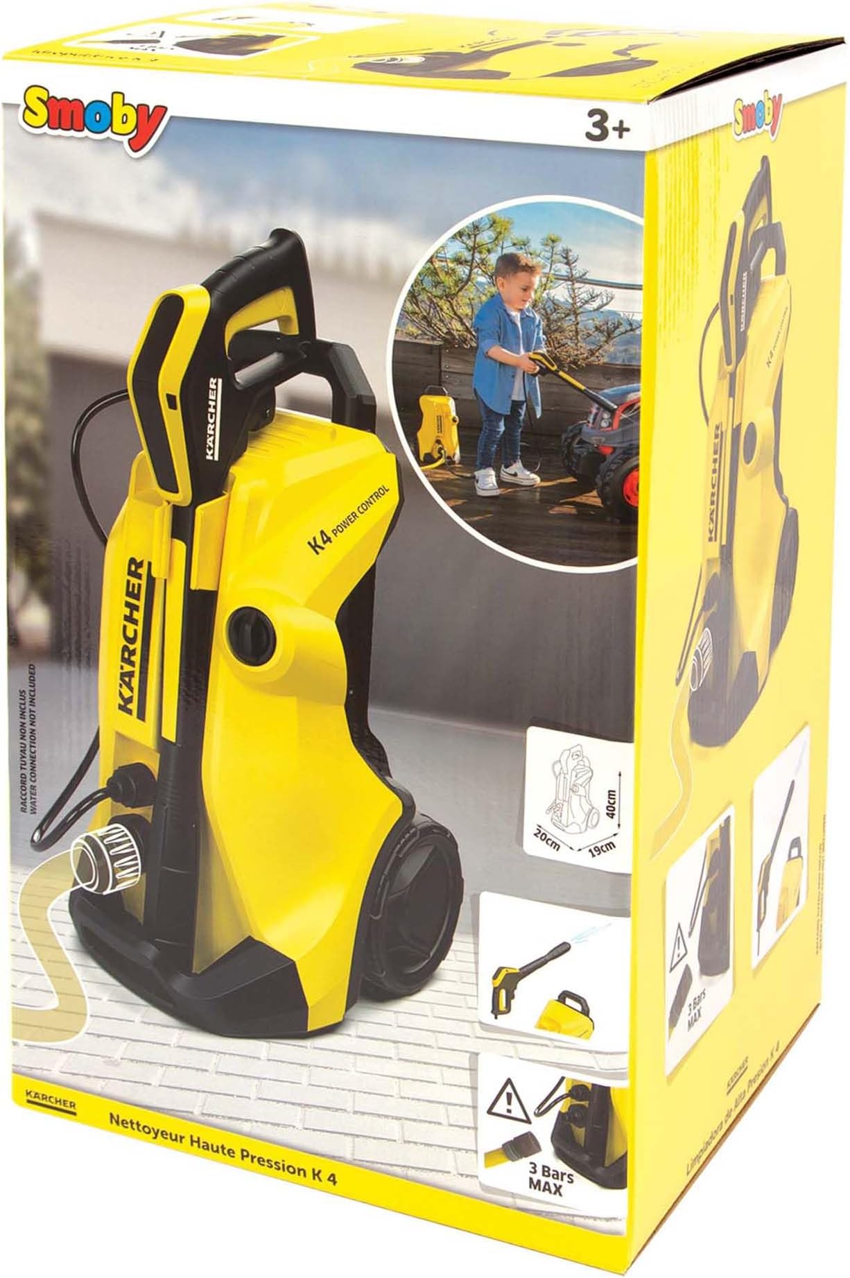 Smoby Karcher High Pressure Cleaner K4 - Children's Roleplay Toy with Hose Connection, From 3+ Years