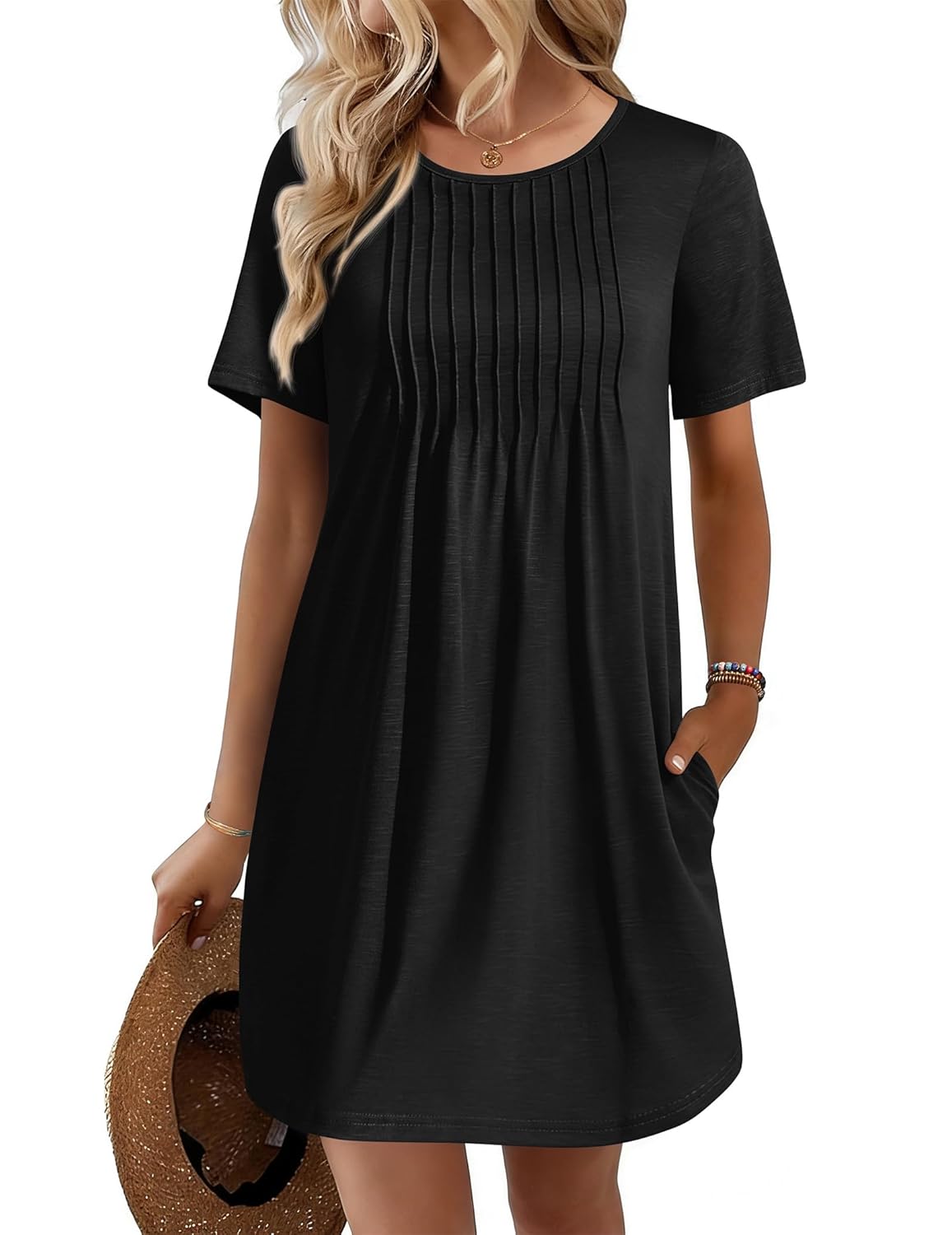 Ekouaer Women&rsquo;s Swimsuit Cover Up &ndash; Short Sleeve Beach Dress with Pockets 2026