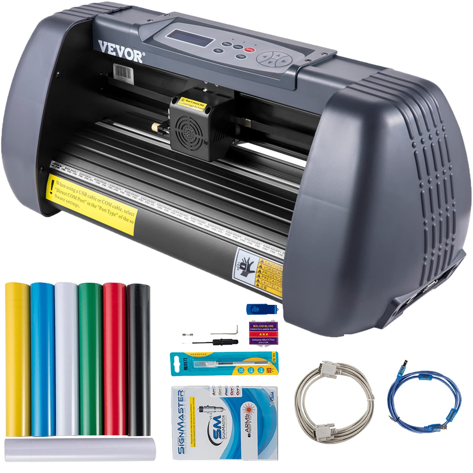 VEVOR Drukarka winylowa 375 mm, drukarka ploterowa 14", regulowana moc i prędkość, maszyna do cięcia płyt winylowych