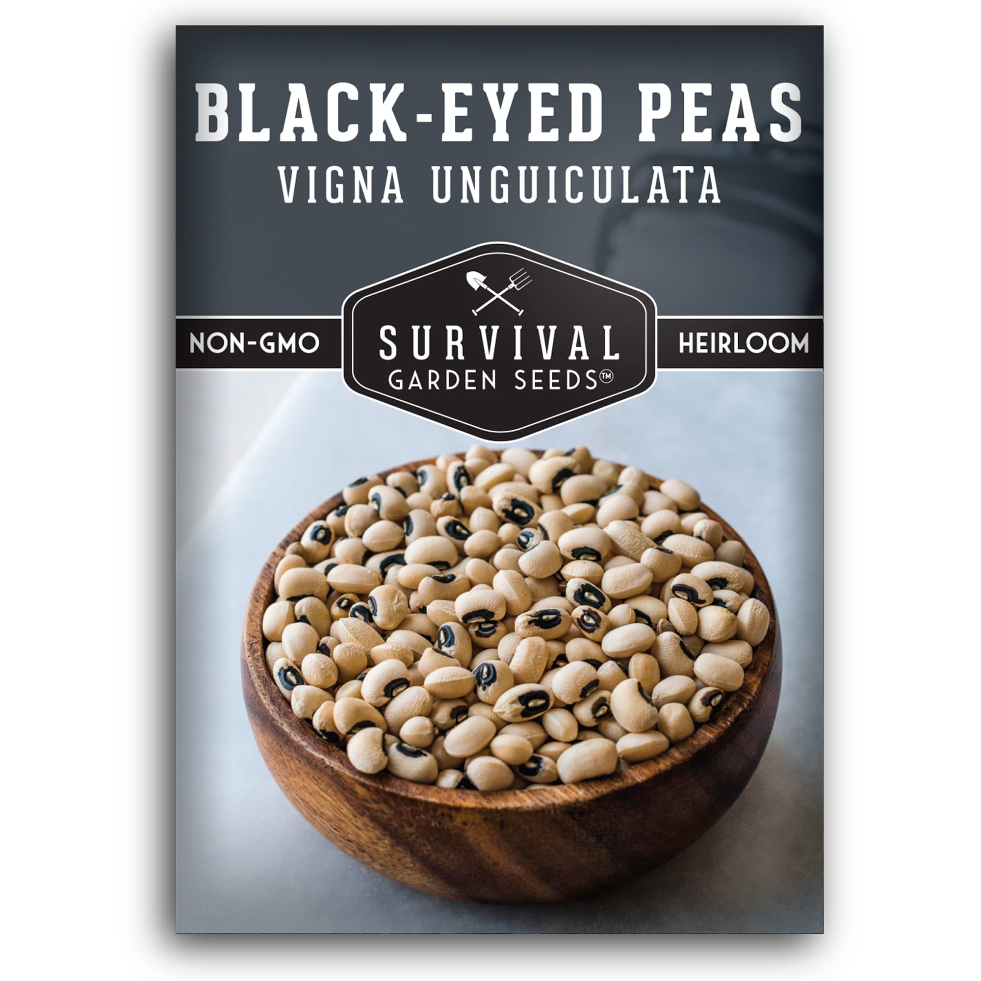 Black Eyed Pea Seeds for Planting – 1 Packet with Instructions to Grow Black Eyed Peas in Your Home Vegetable Garden - Non-GMO Heirloom - Survival Garden Seeds