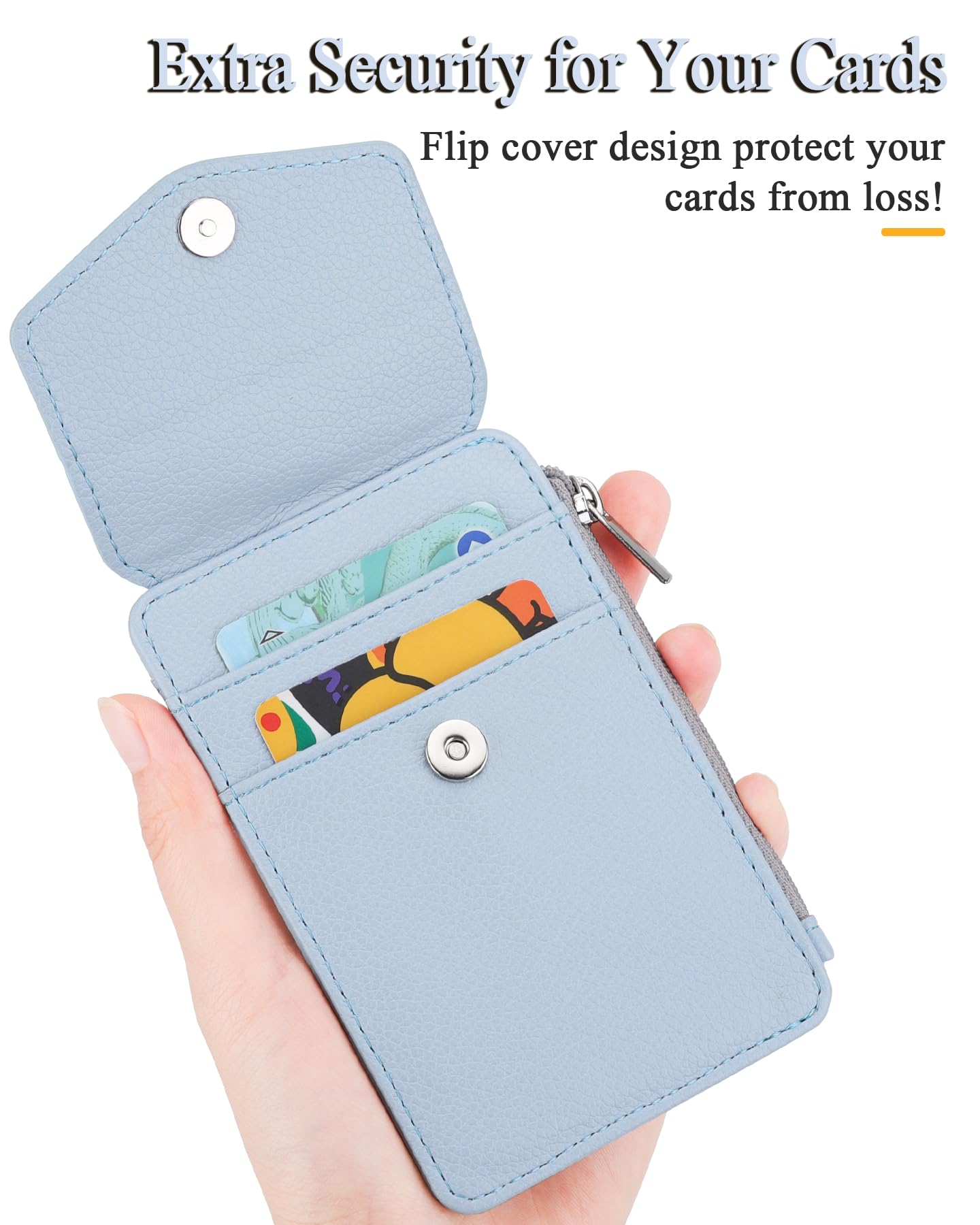 Porta Badge Da Collo Con Tasca Con Cerniera - Per Fino A 4 Carte - Pelle PU - Cordino Regolabile - Teskyer - Foto 9