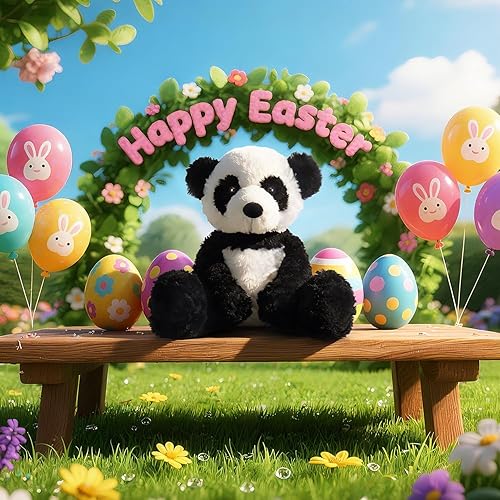 Miniatura 2 de Apricot Lamb Juguetes de peluche de oso panda de peluche, suave, perfecto para niños, panda blanco y negro